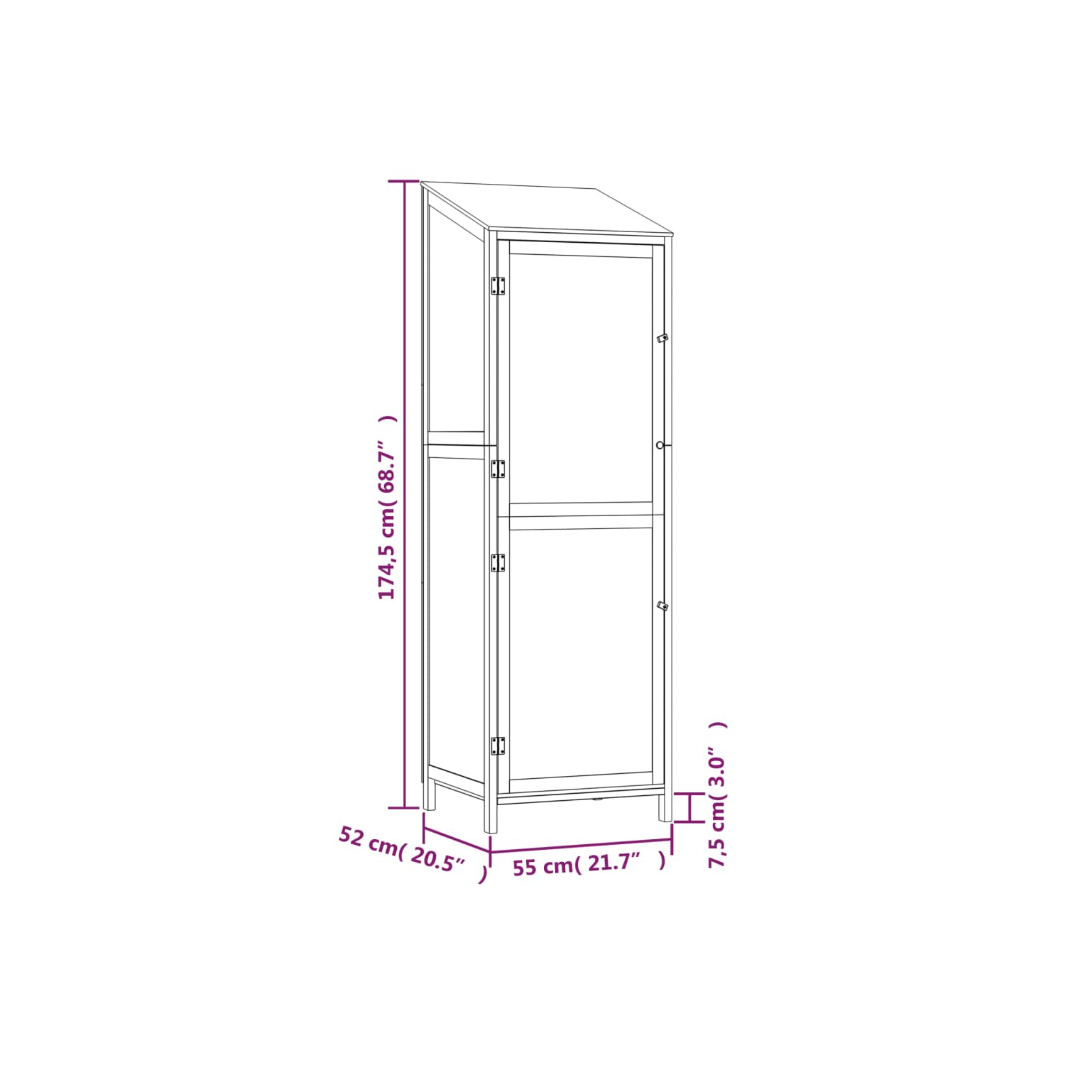 vidaXL Garden Shed Anthracite 55x52x174.5 cm Solid Wood Fir