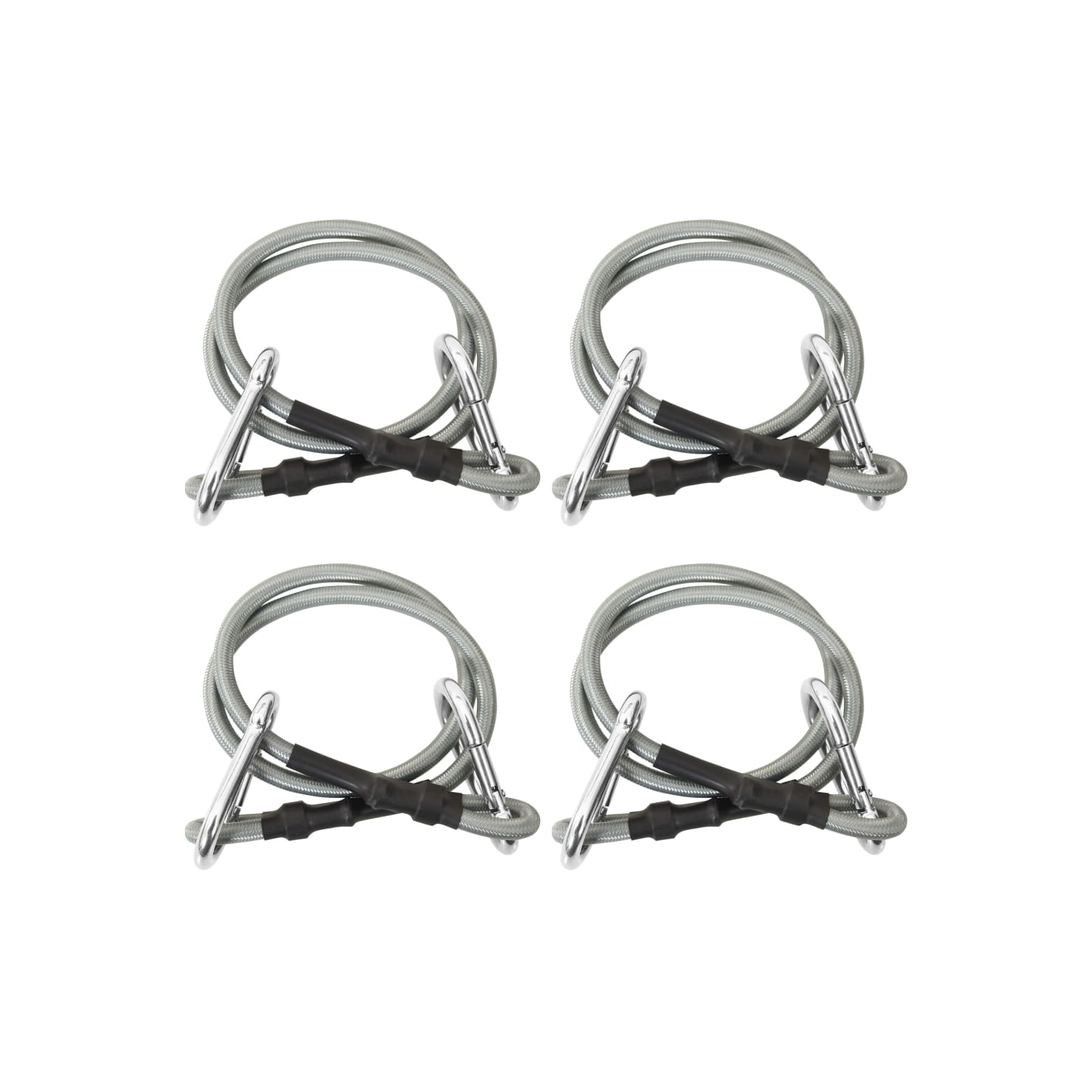 vidaXL Ropes with Carabiner 4 pcs Rubber