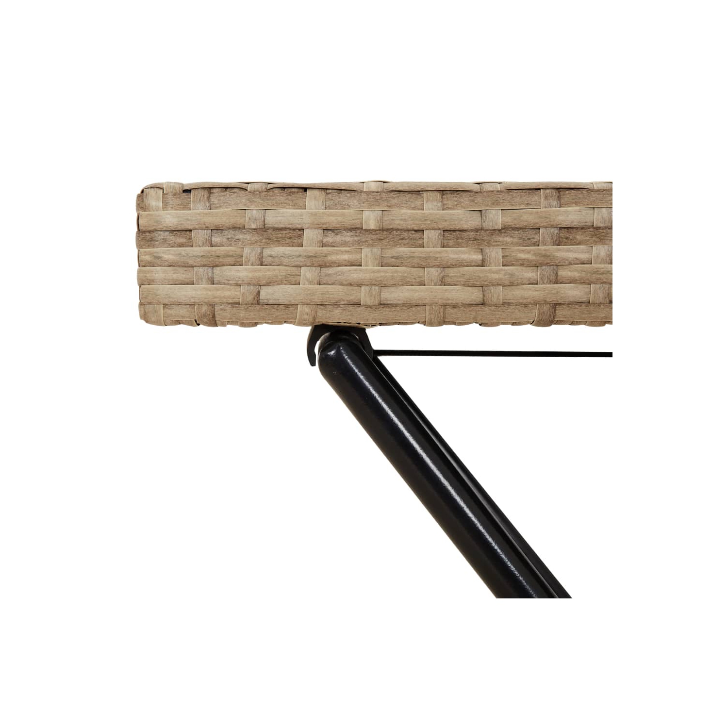 Table pliante à plateau vidaXL en poly rotin beige, 65 x 40 x 40 x 75&nbsp;cm