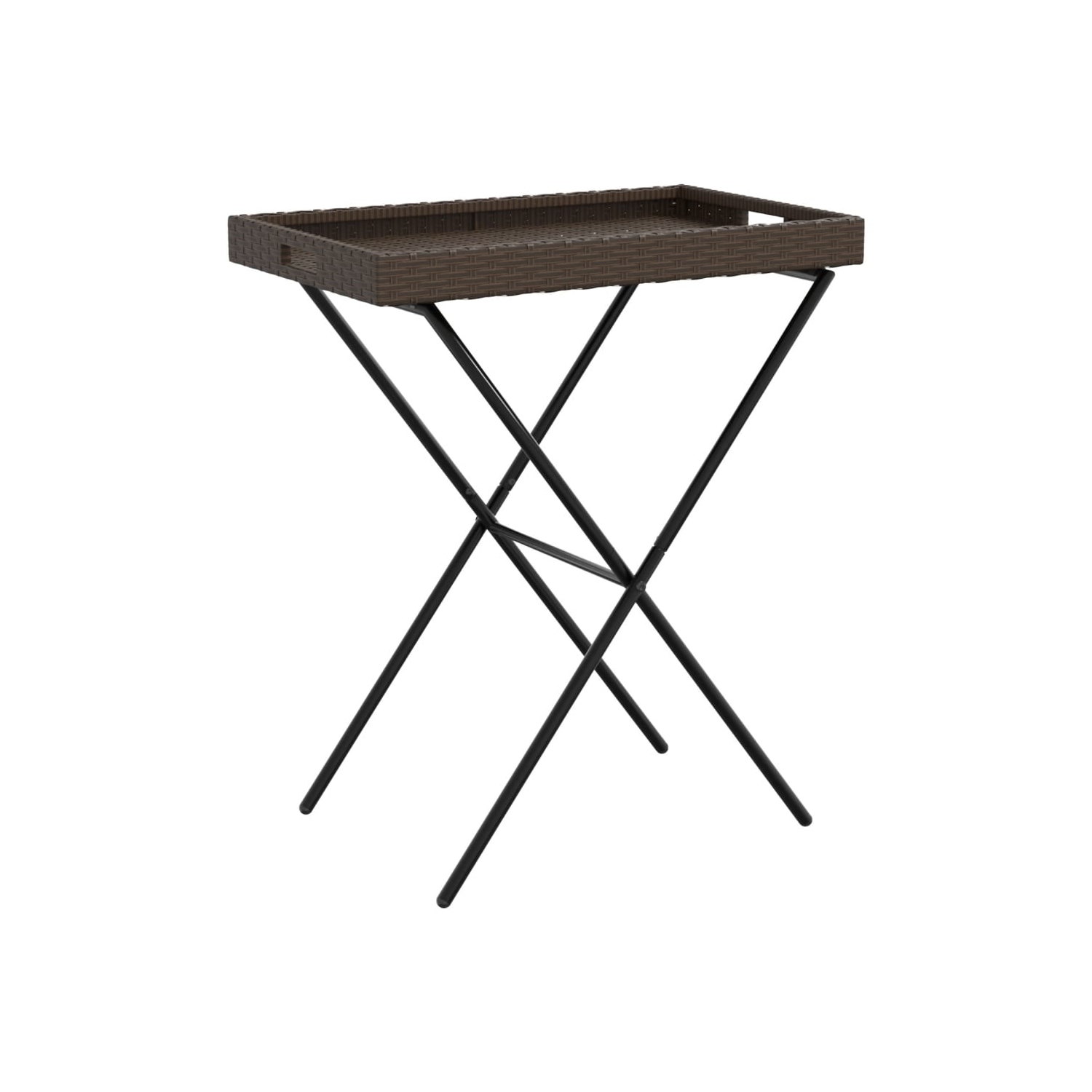 Table pliante vidaXL en poly rotin brun 65x40 x 75&nbsp;cm