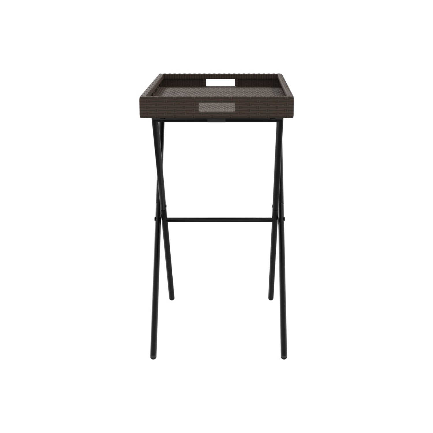 Table pliante vidaXL en poly rotin brun 65x40 x 75 cm