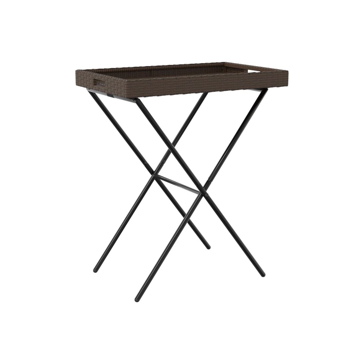 Table pliante vidaXL en poly rotin brun 65x40 x 75 cm