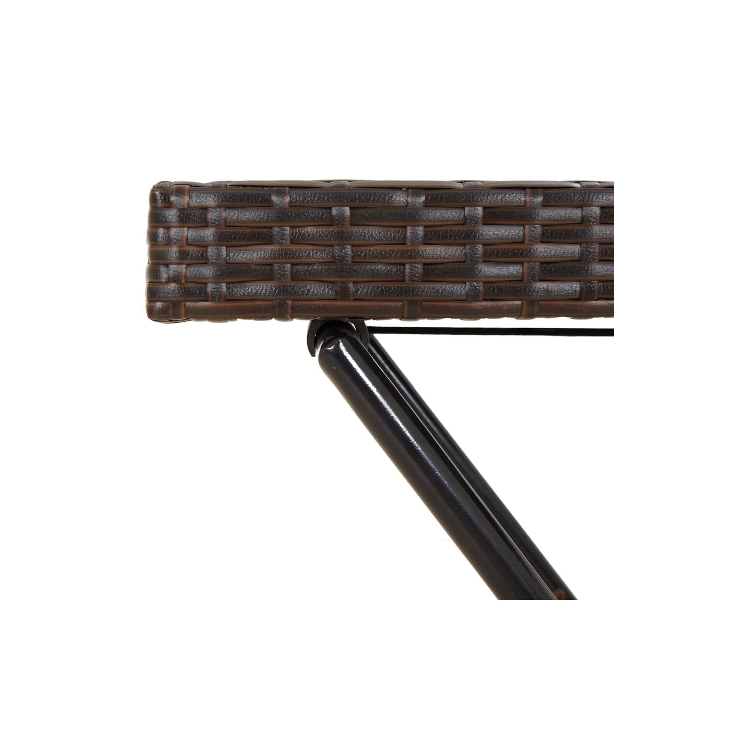 Table pliante vidaXL en poly rotin brun 65x40 x 75 cm