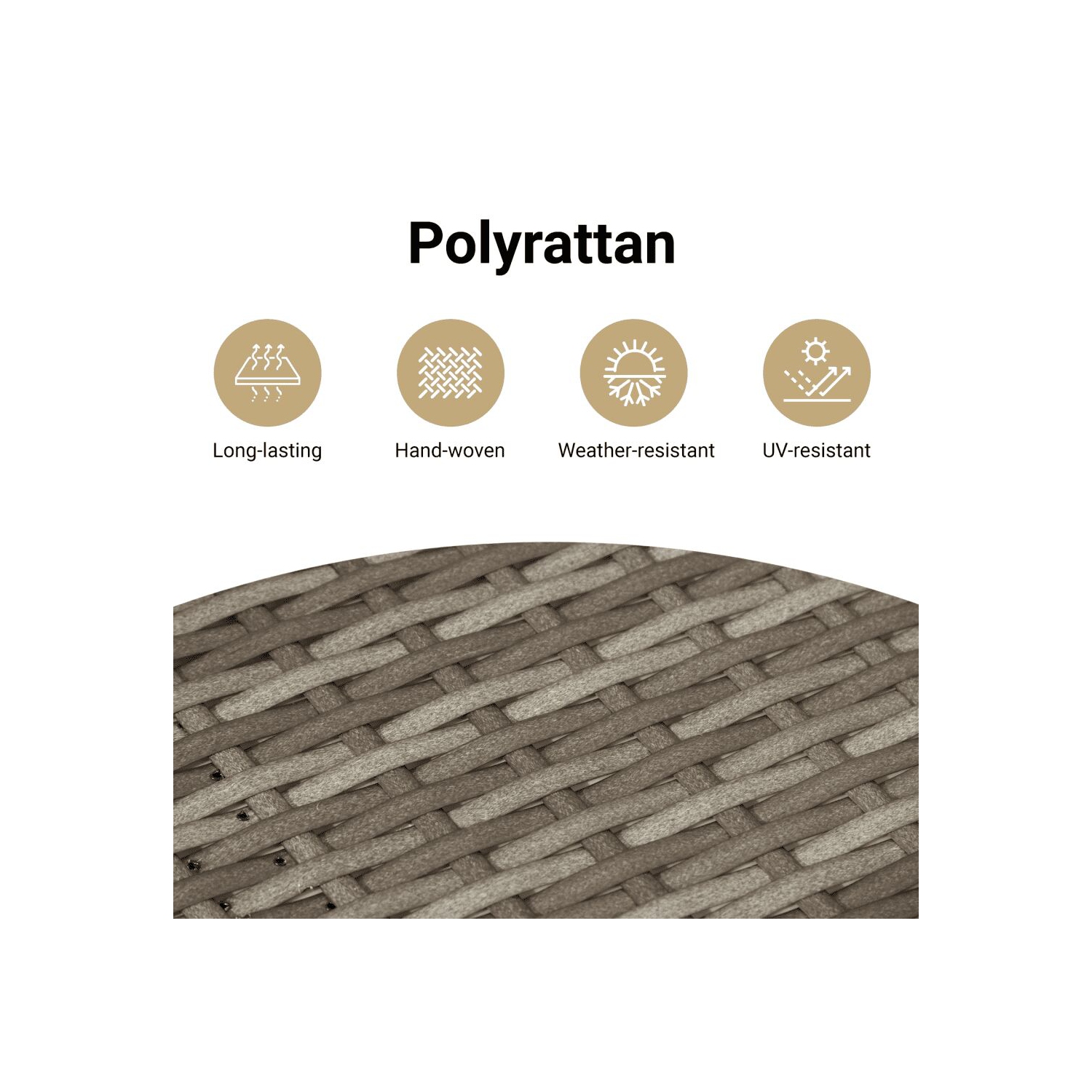 Table pliante vidaXL en poly rotin gris 65x40 x 75 cm