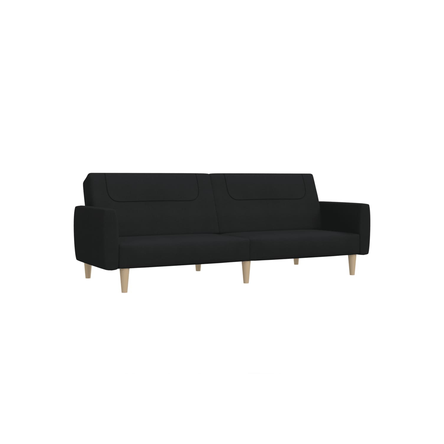Sofa-lit à 2 places en tissu noir vidaXL