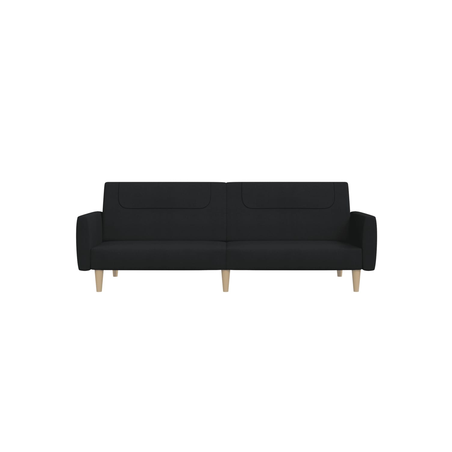 Sofa-lit à 2 places en tissu noir vidaXL