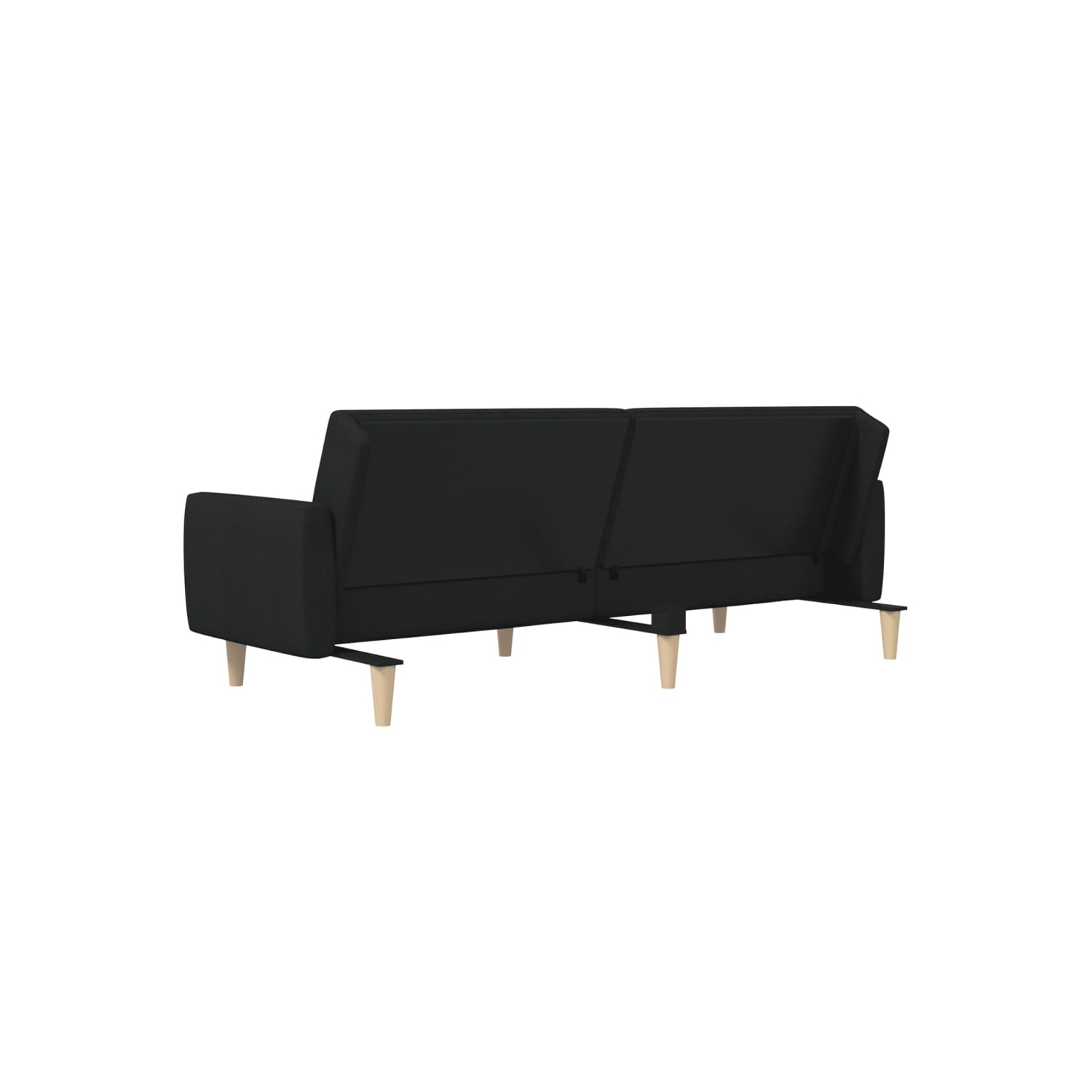 Sofa-lit à 2 places en tissu noir vidaXL