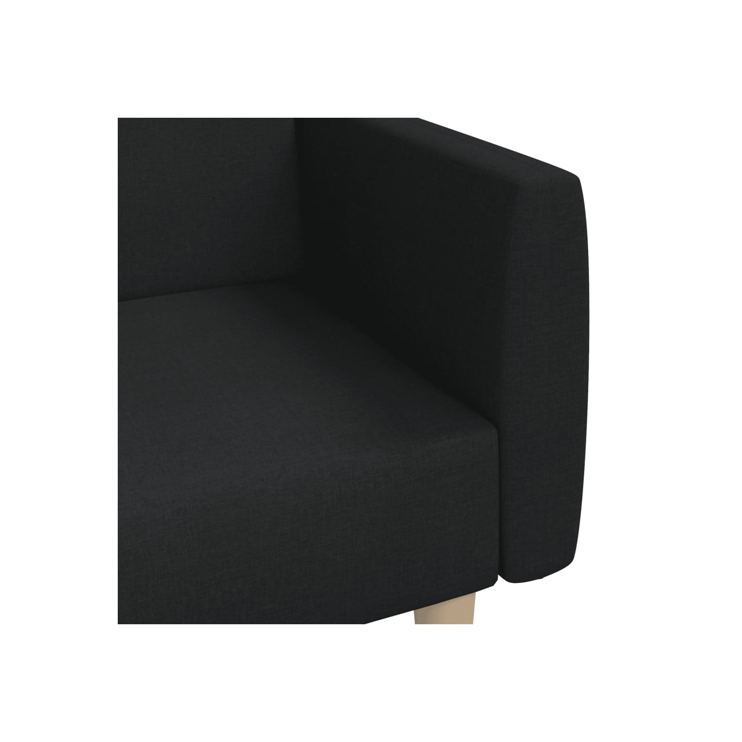 Sofa-lit à 2 places en tissu noir vidaXL