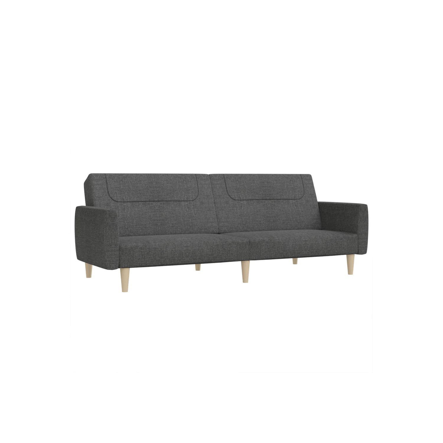 Sofa-lit à 2 places en tissu gris foncé vidaXL
