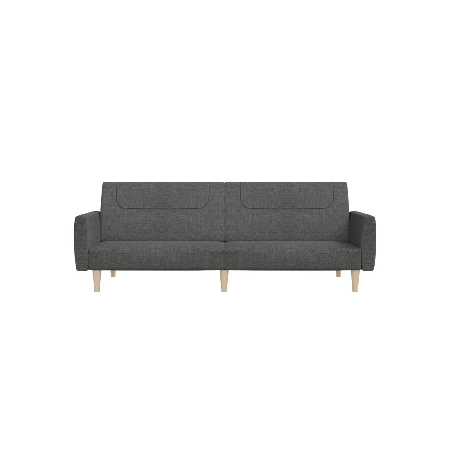 Sofa-lit à 2 places en tissu gris foncé vidaXL