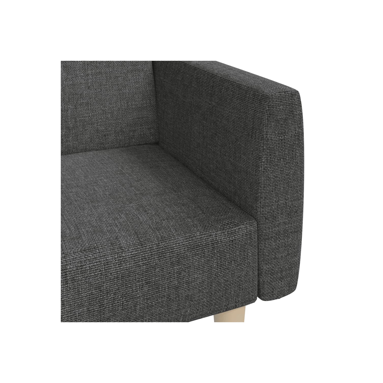 Sofa-lit à 2 places en tissu gris foncé vidaXL