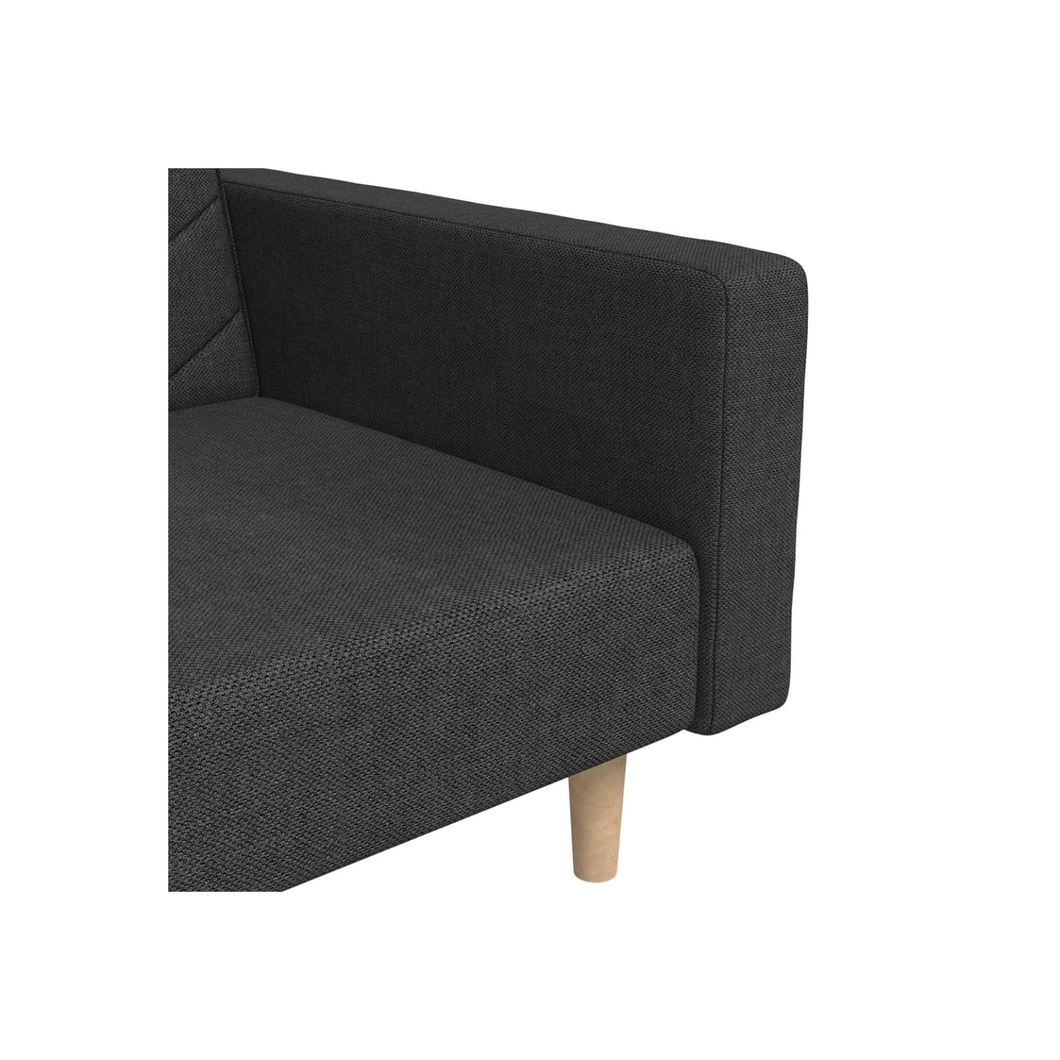 vidaXL 2-Seater Sofa Bed with Two Pillows Black Fabric