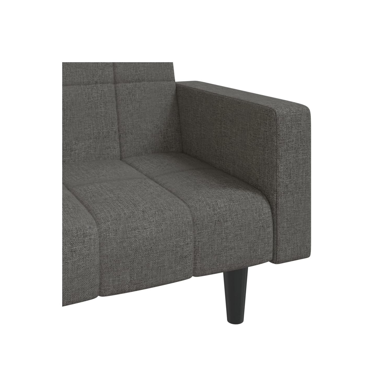 vidaXL 2-Seater Sofa Bed with Two Pillows Dark Grey Fabric