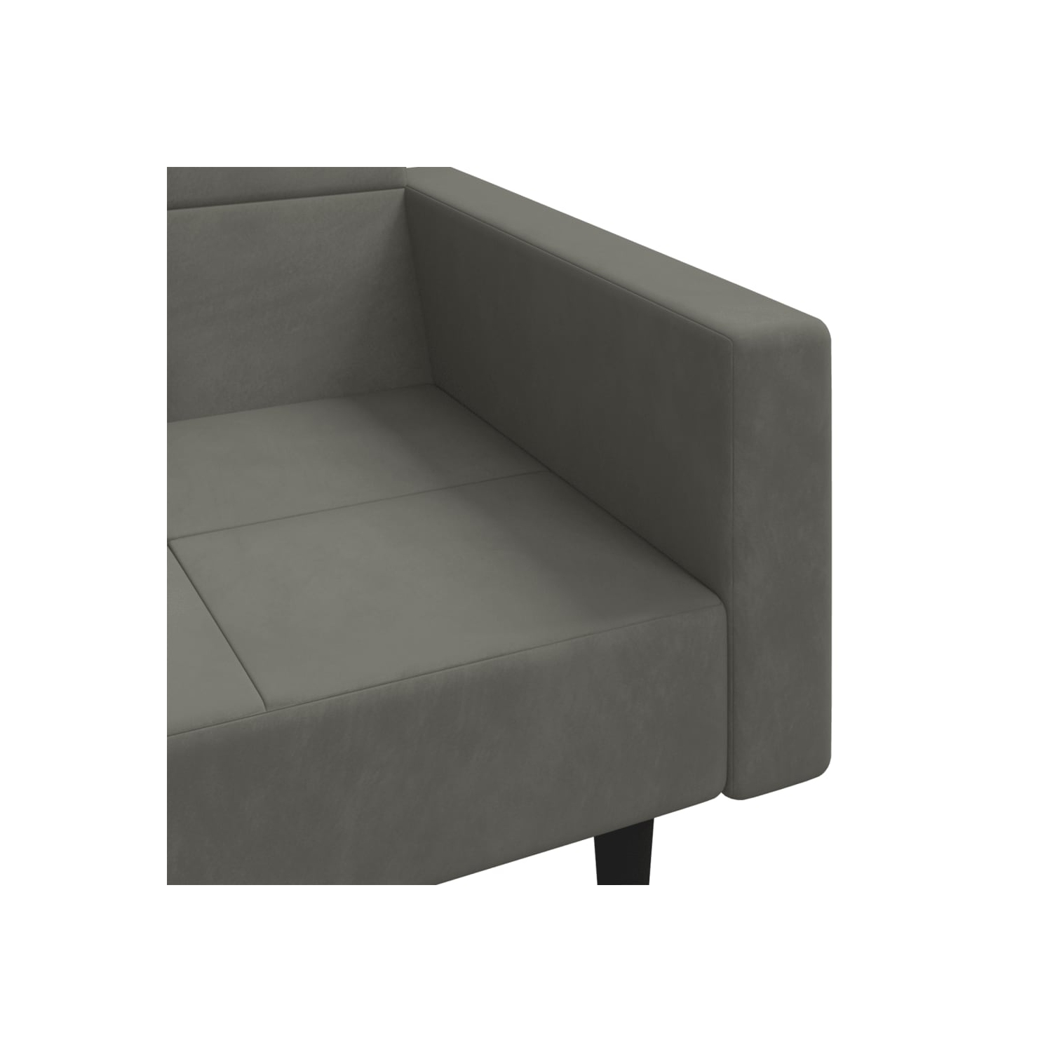 Sofa-lit à 2 places avec deux oreillers en velours gris foncé vidaXL