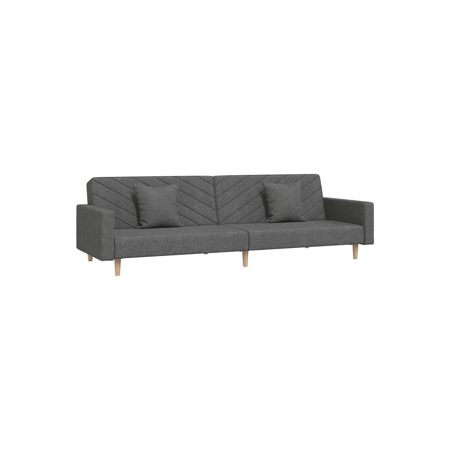 vidaXL 2-Seater Sofa Bed with Two Pillows Dark Grey Fabric