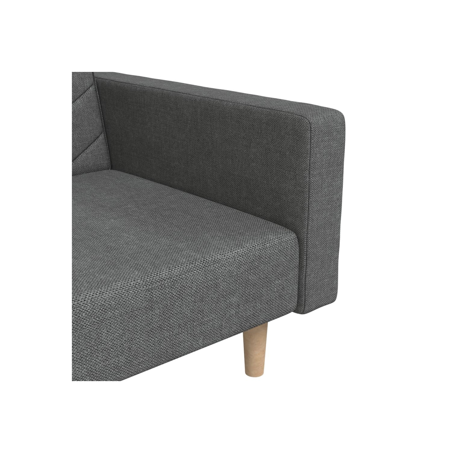 vidaXL 2-Seater Sofa Bed with Two Pillows Dark Grey Fabric