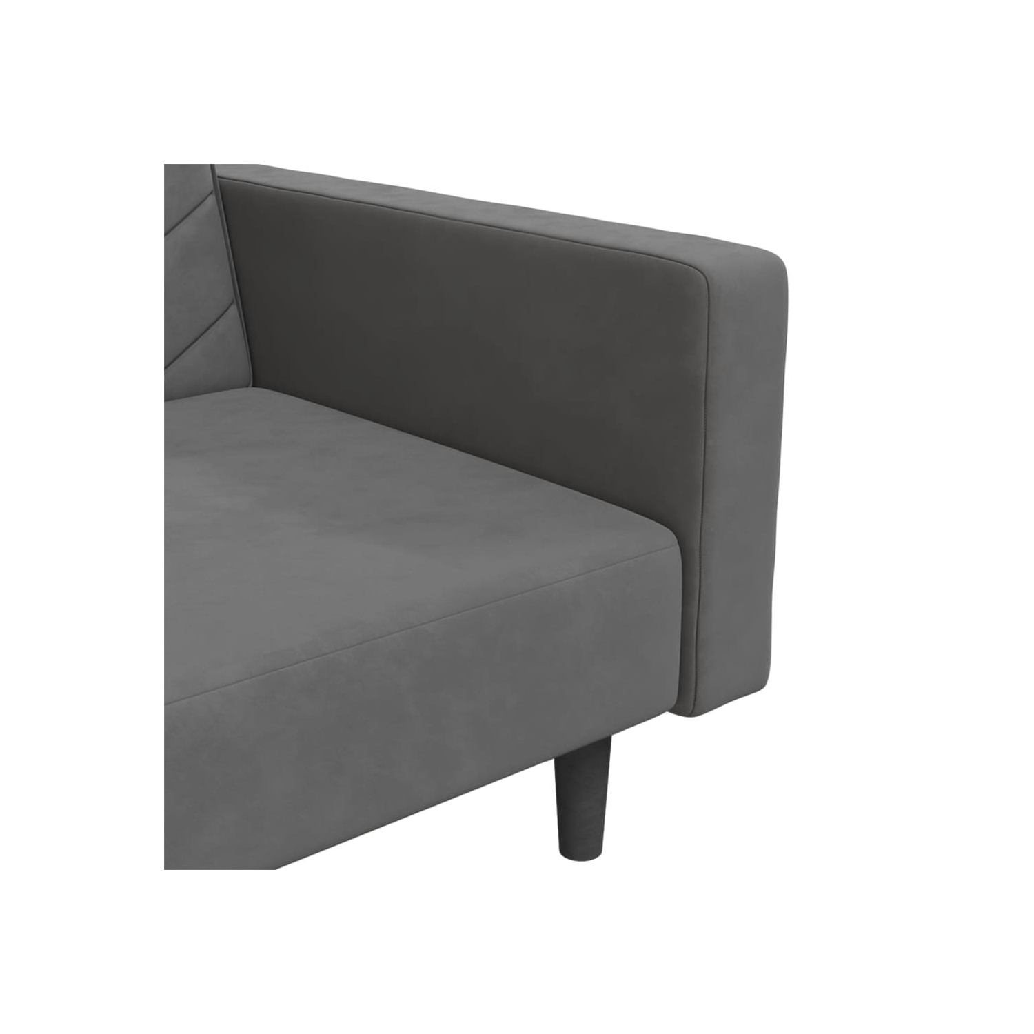 Sofa-lit à 2 places avec deux oreillers en velours gris foncé vidaXL