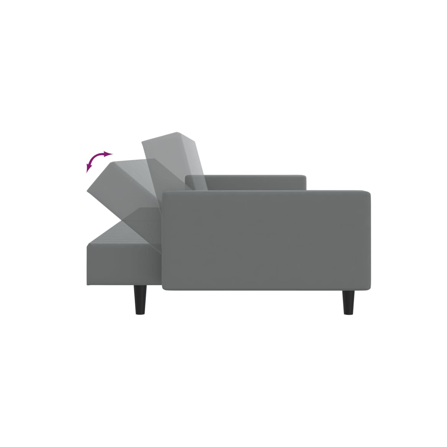 vidaXL 2-Seater Sofa Bed Light Grey Velvet