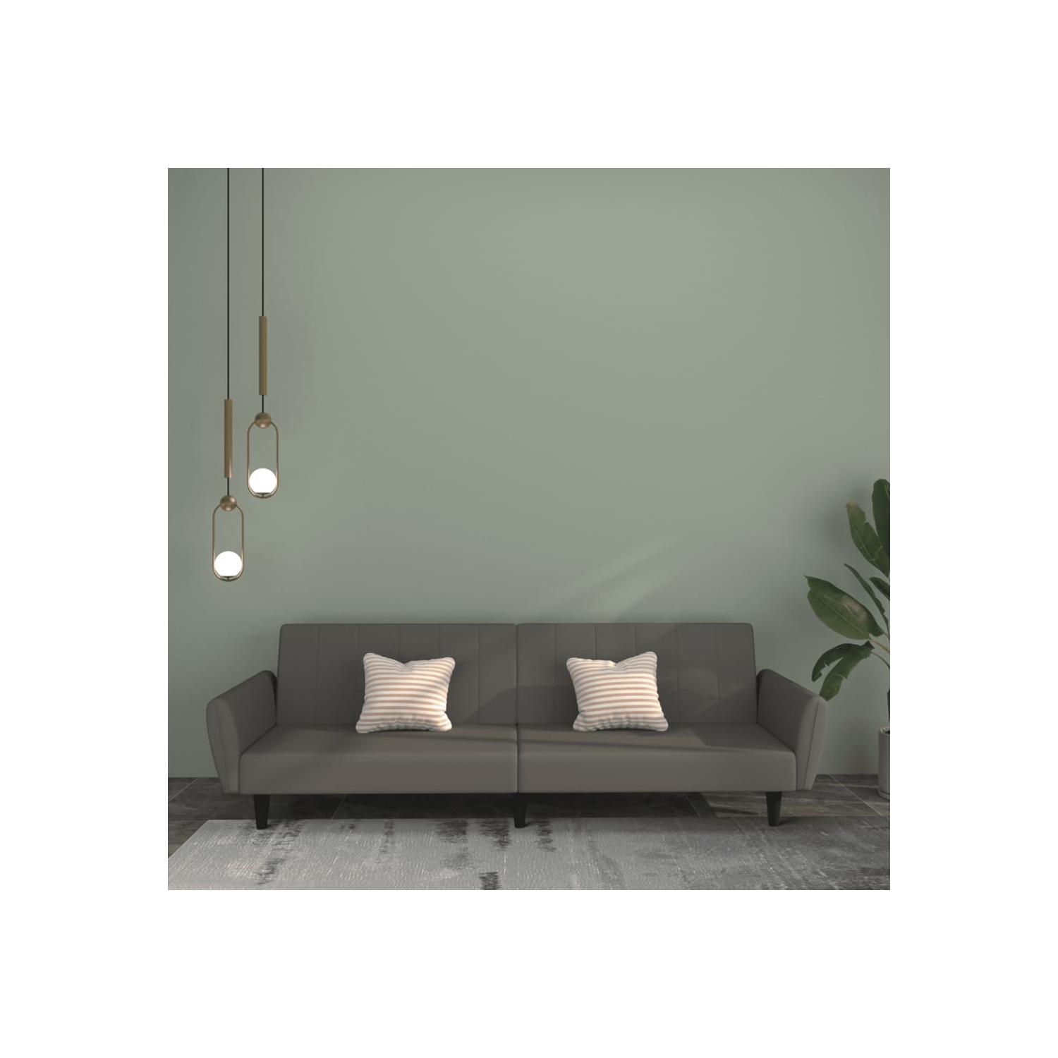 vidaXL 2-Seater Sofa Bed Dark Grey Velvet