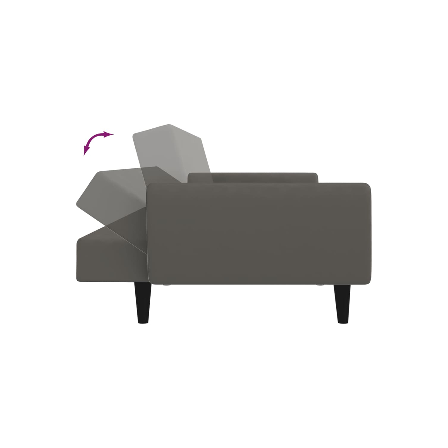 vidaXL 2-Seater Sofa Bed Dark Grey Velvet