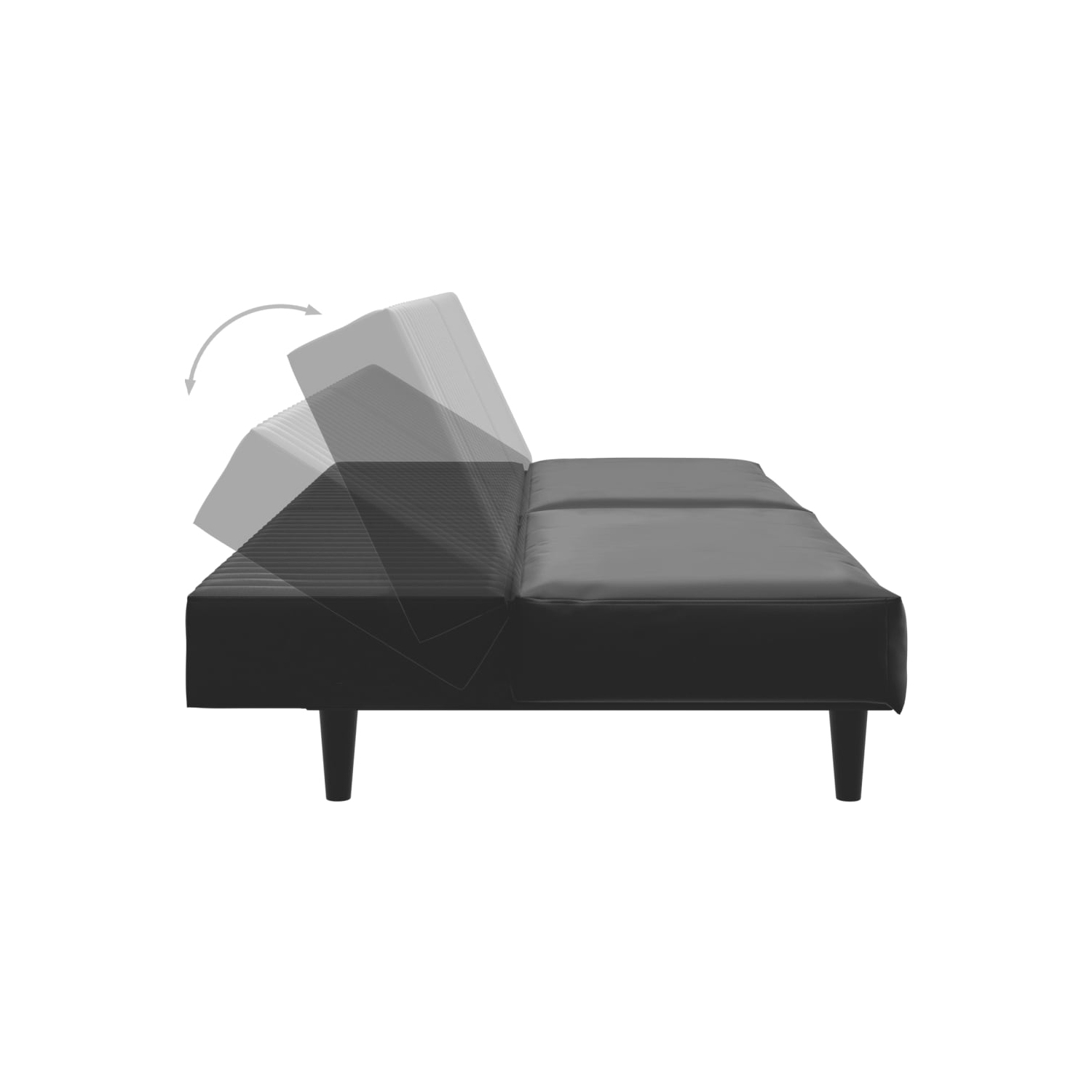 Sofa-lit à 2 places en similicuir noir vidaXL