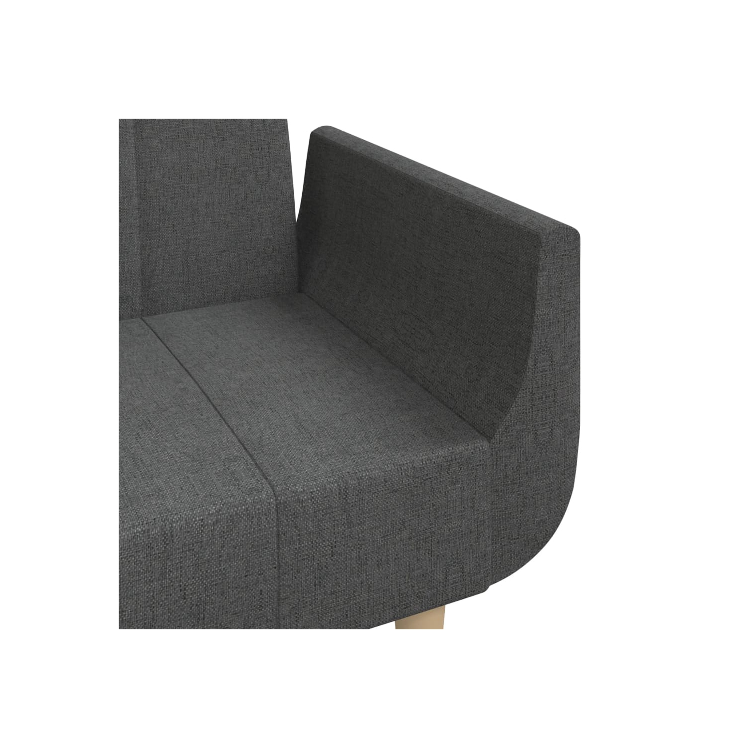 Sofa-lit à 2 places avec deux oreillers en tissu gris foncé vidaXL