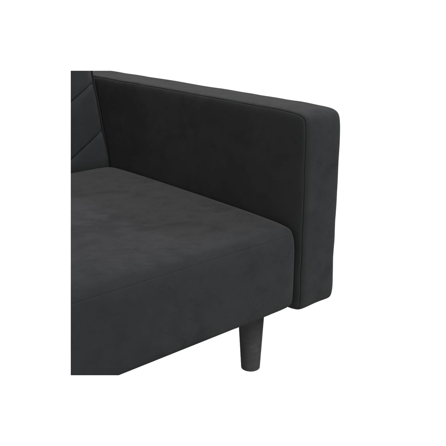 Sofa-lit à 2 places avec deux oreillers en velours noir vidaXL