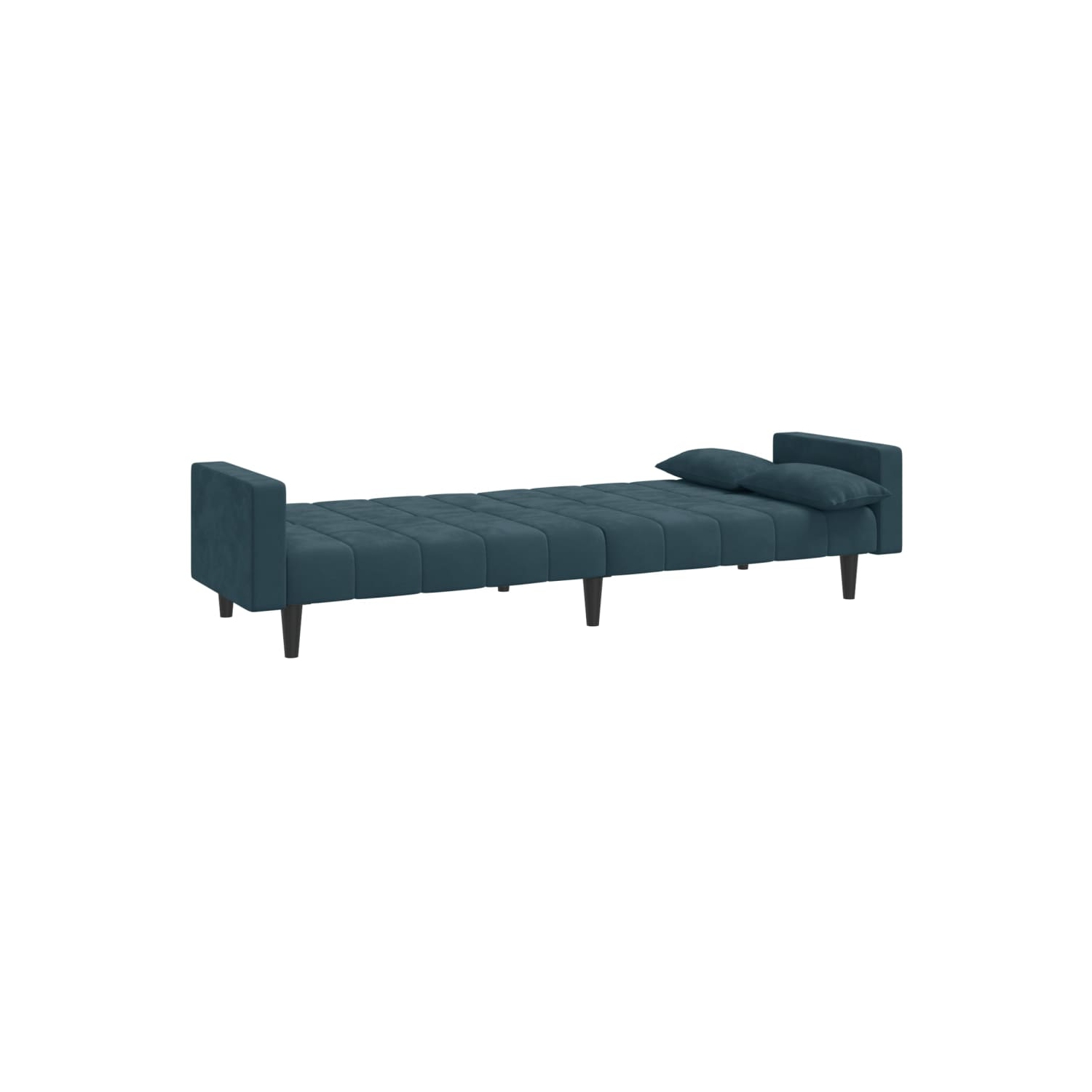 Sofa-lit à 2 places avec deux oreillers en velours bleu vidaXL