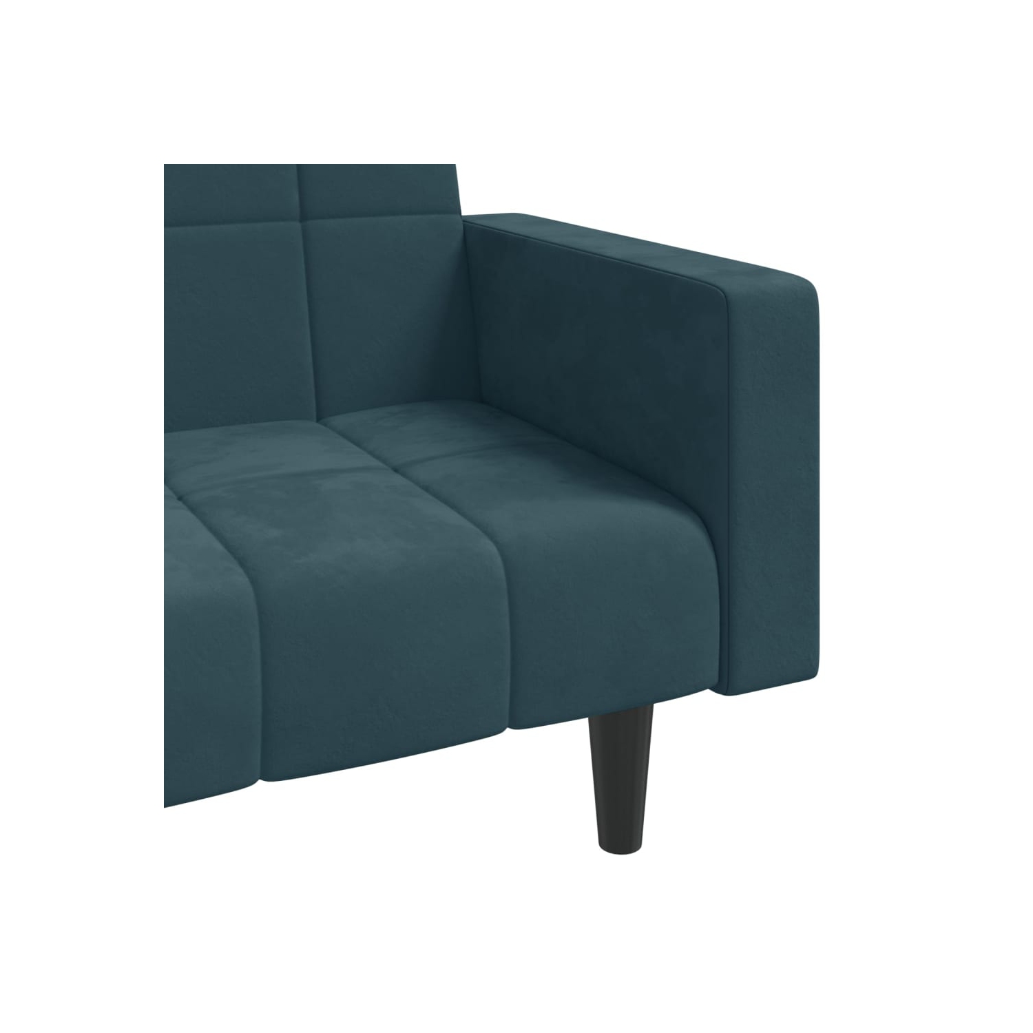 Sofa-lit à 2 places avec deux oreillers en velours bleu vidaXL