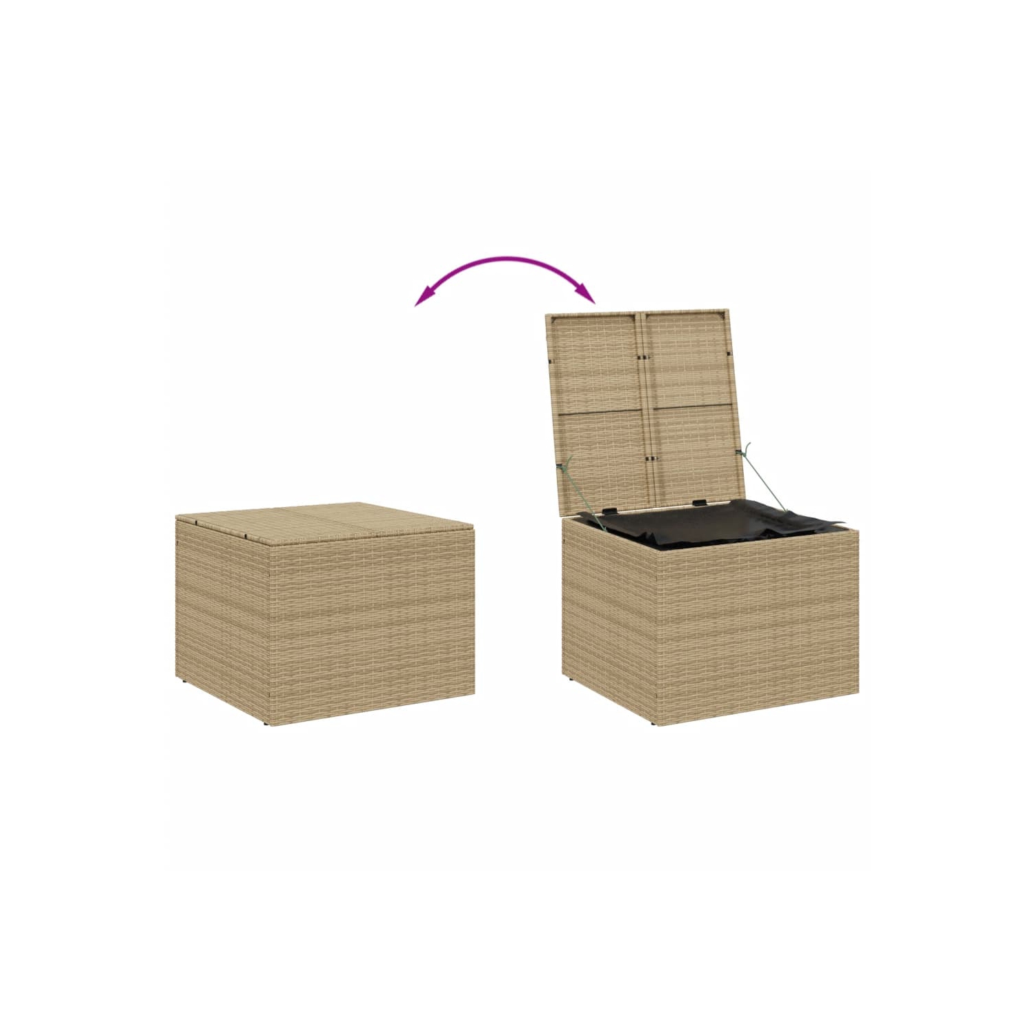vidaXL Garden Storage Box Mix Beige 291L Poly Rattan