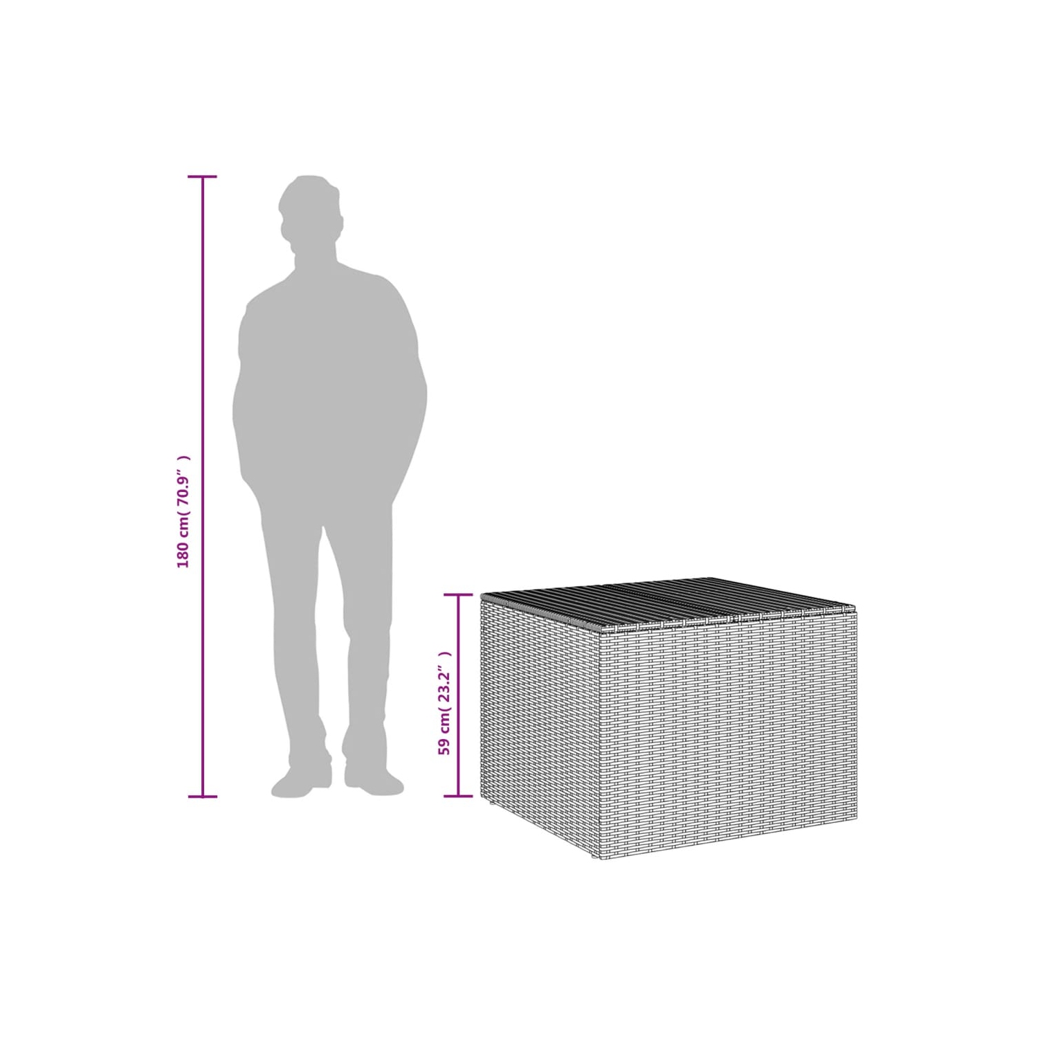 vidaXL Garden Storage Box Mix Beige 291L Poly Rattan