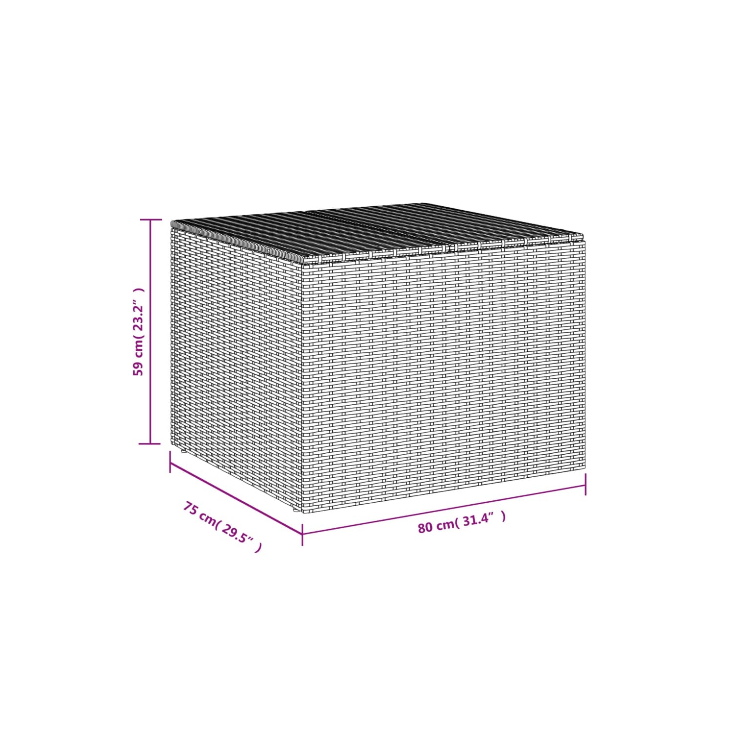 vidaXL Garden Storage Box Mix Beige 291L Poly Rattan