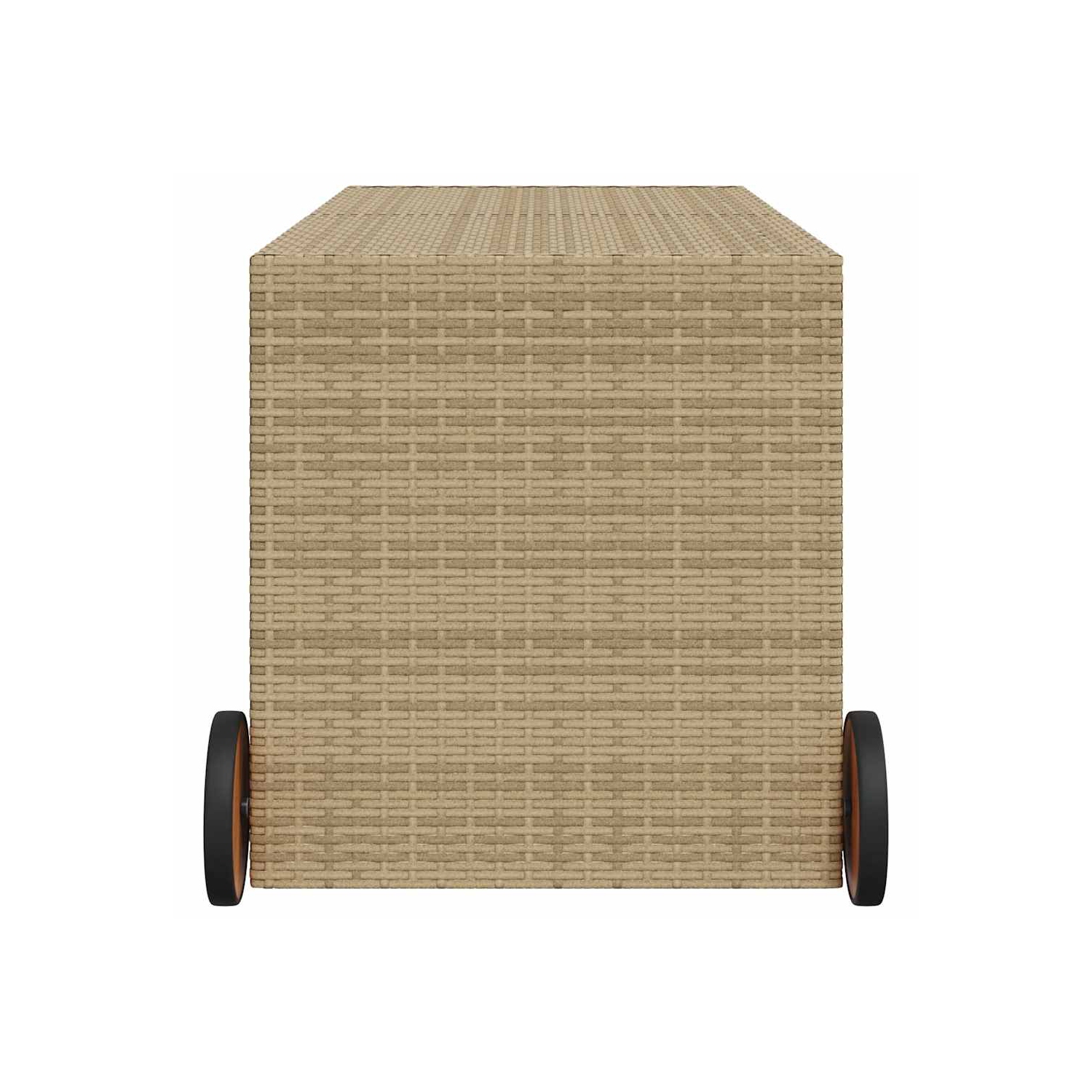 vidaXL Garden Storage Box with Wheels Mix Beige 283L Poly Rattan