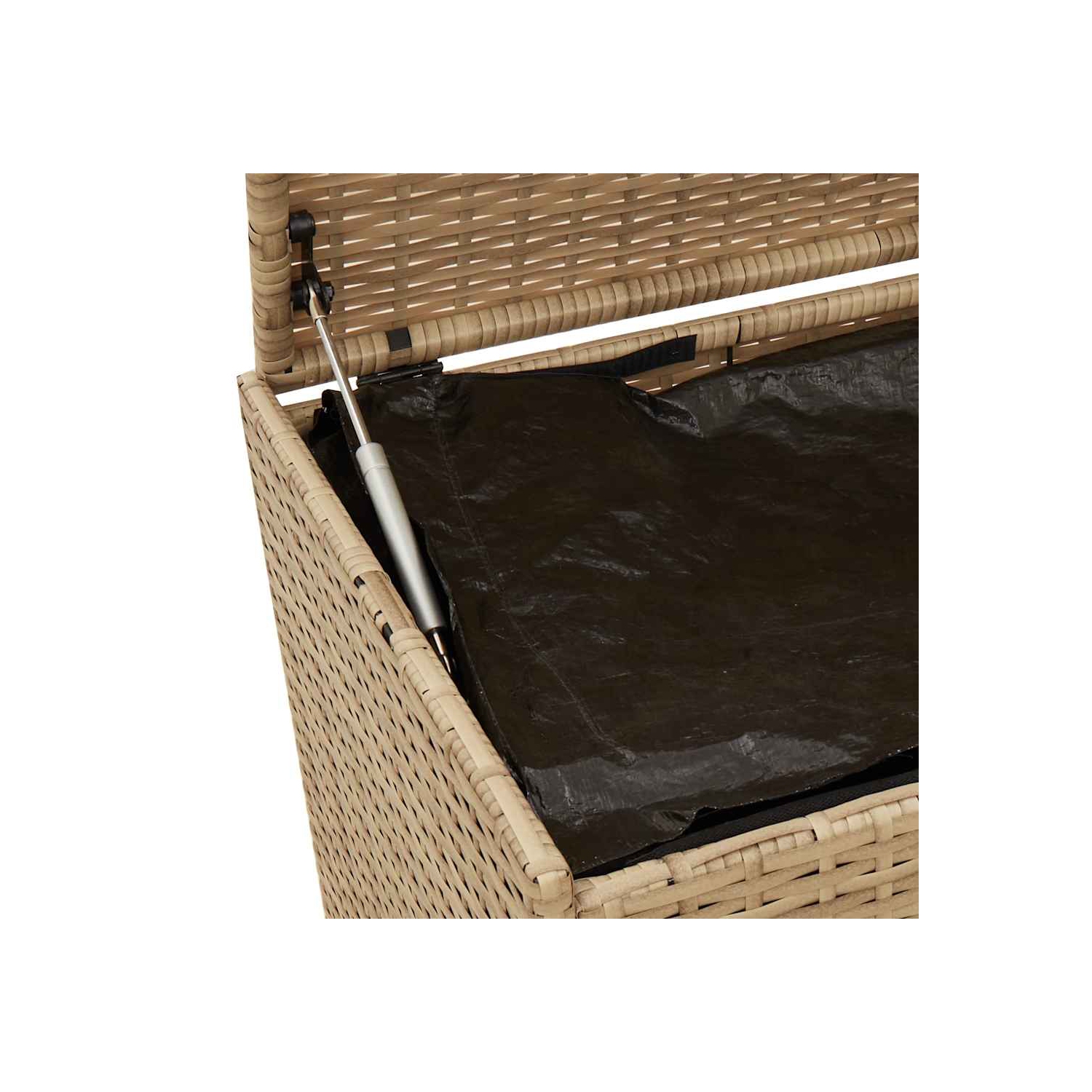 vidaXL Garden Storage Box with Wheels Mix Beige 283L Poly Rattan