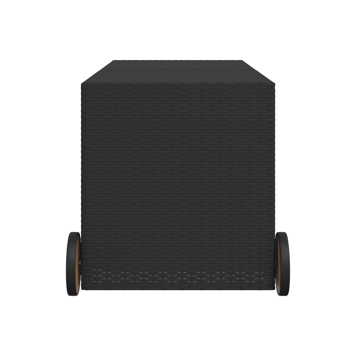 vidaXL Garden Storage Box with Wheels Black 283L Poly Rattan