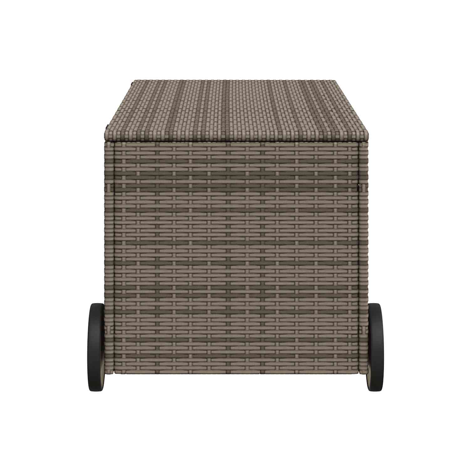 vidaXL Garden Storage Box with Wheels Grey 190L Poly Rattan