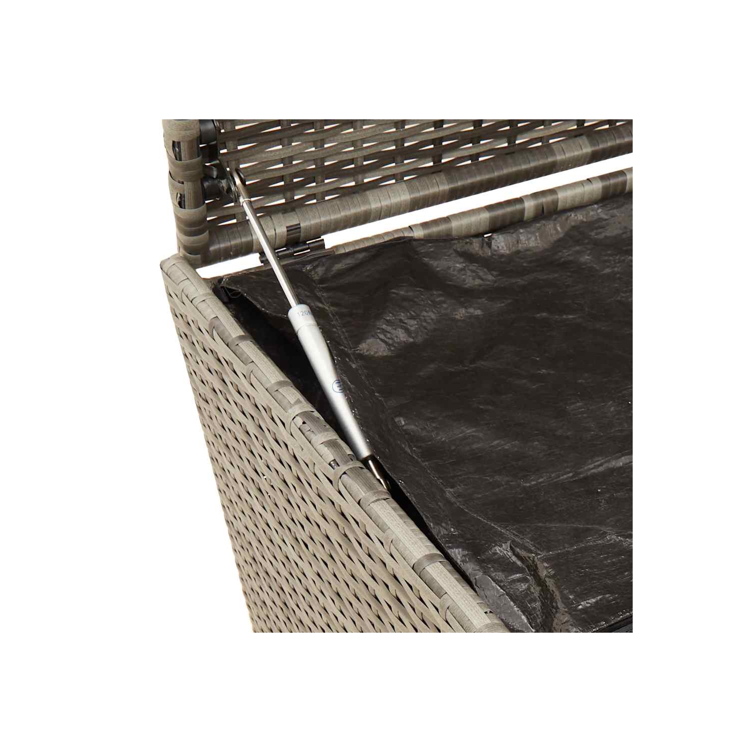 vidaXL Garden Storage Box with Wheels Grey 190L Poly Rattan