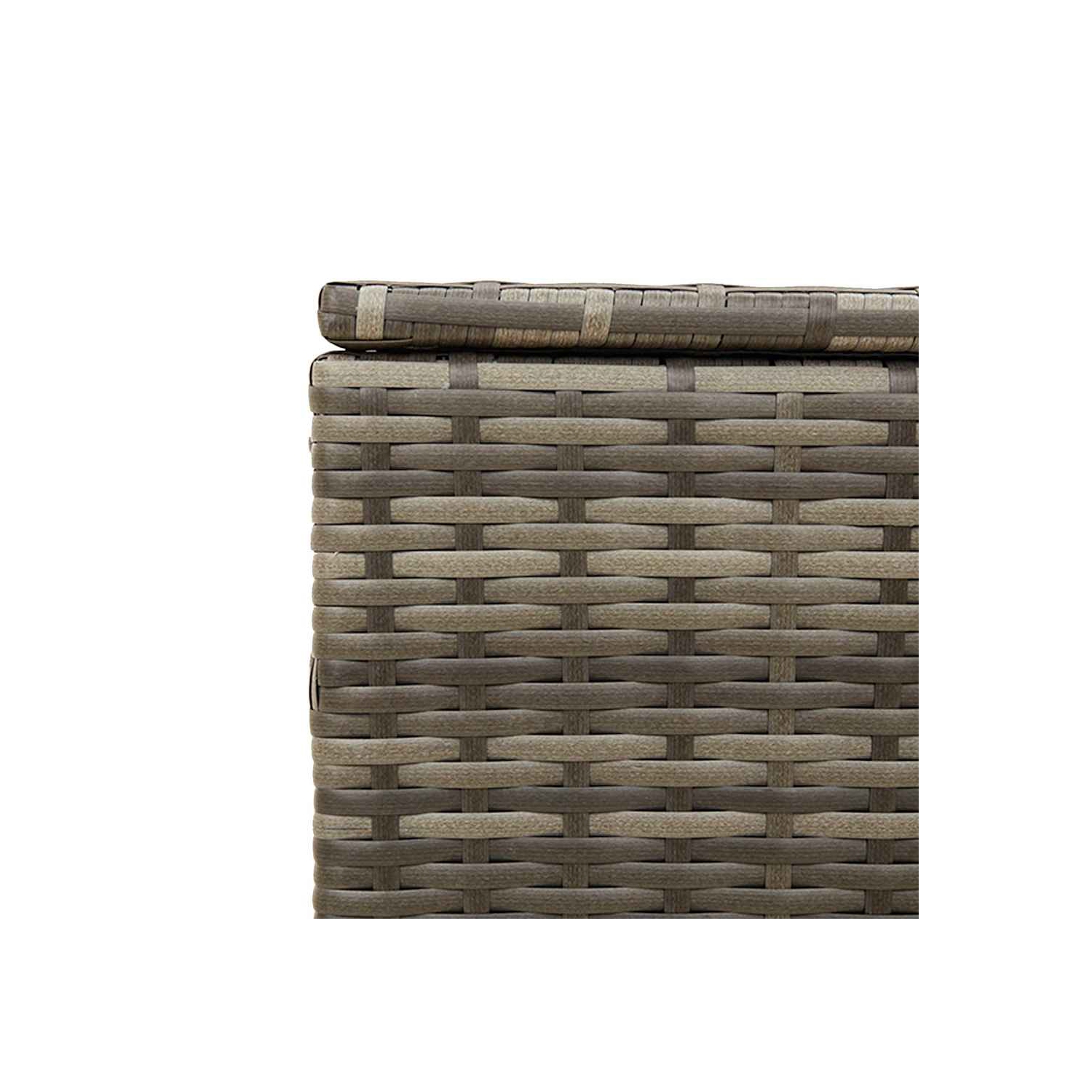 vidaXL Garden Storage Box with Wheels Grey 190L Poly Rattan