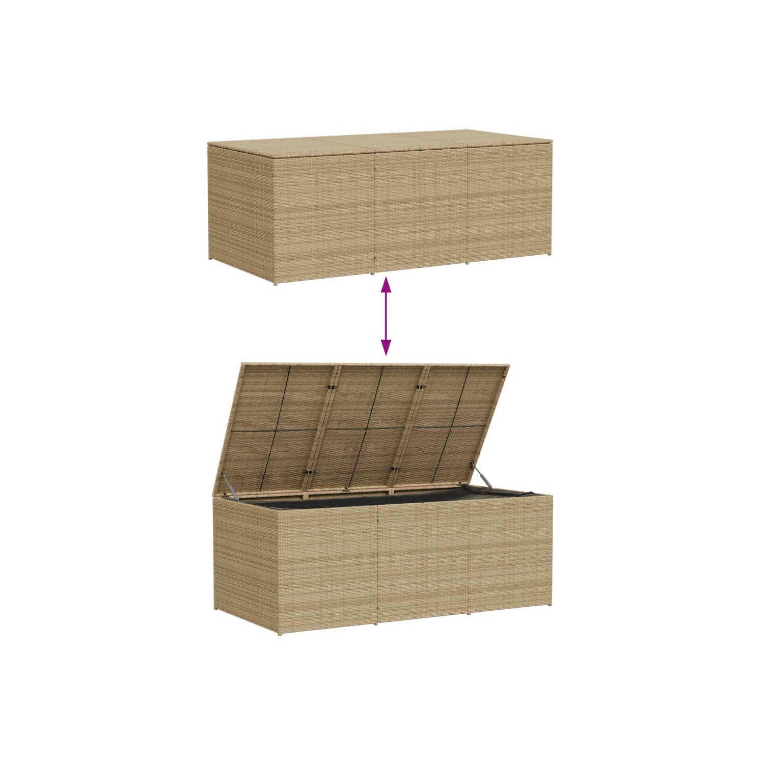 vidaXL Garden Storage Box Mix Beige 984L Poly Rattan