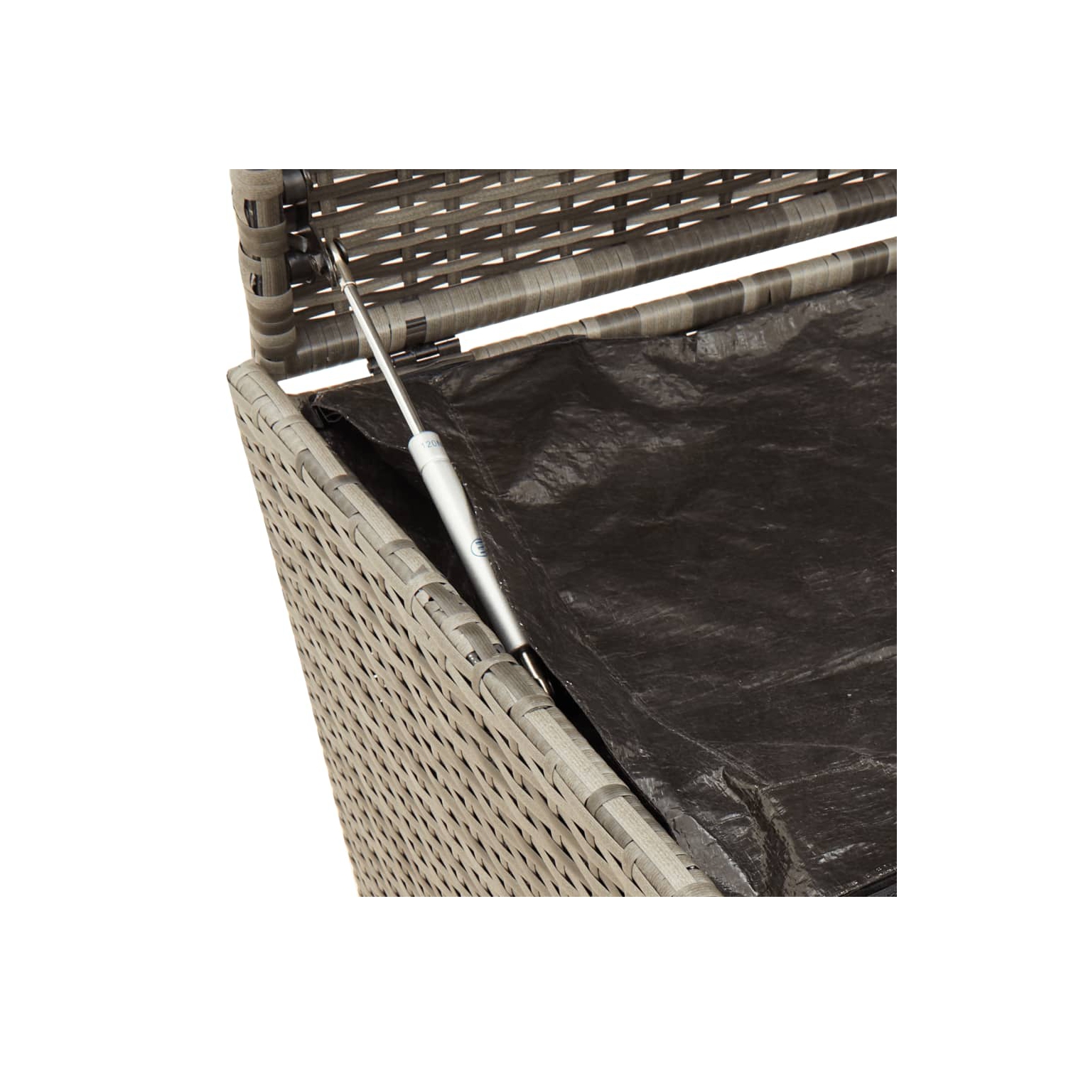 vidaXL Garden Storage Box with Wheels Grey 283L Poly Rattan