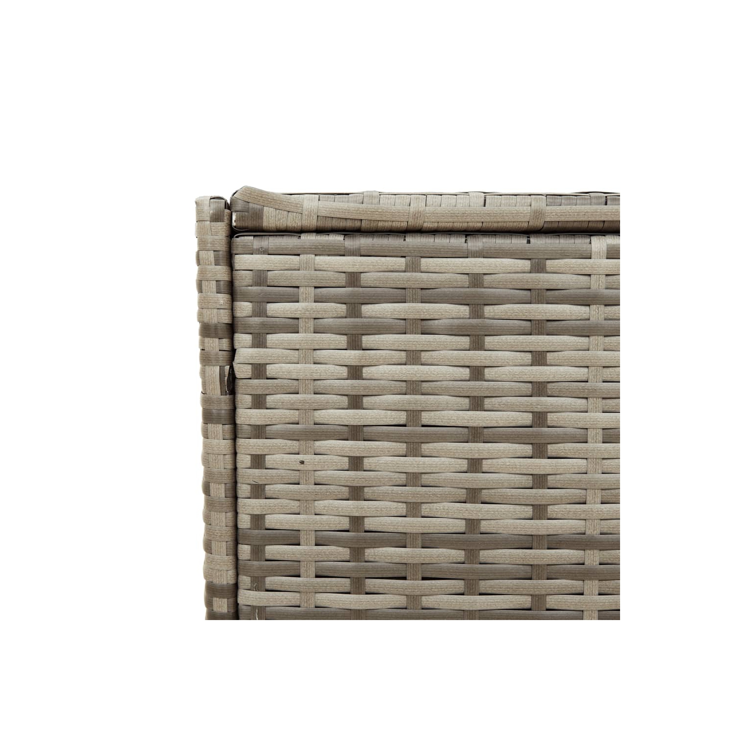 vidaXL Garden Storage Box with Wheels Grey 283L Poly Rattan