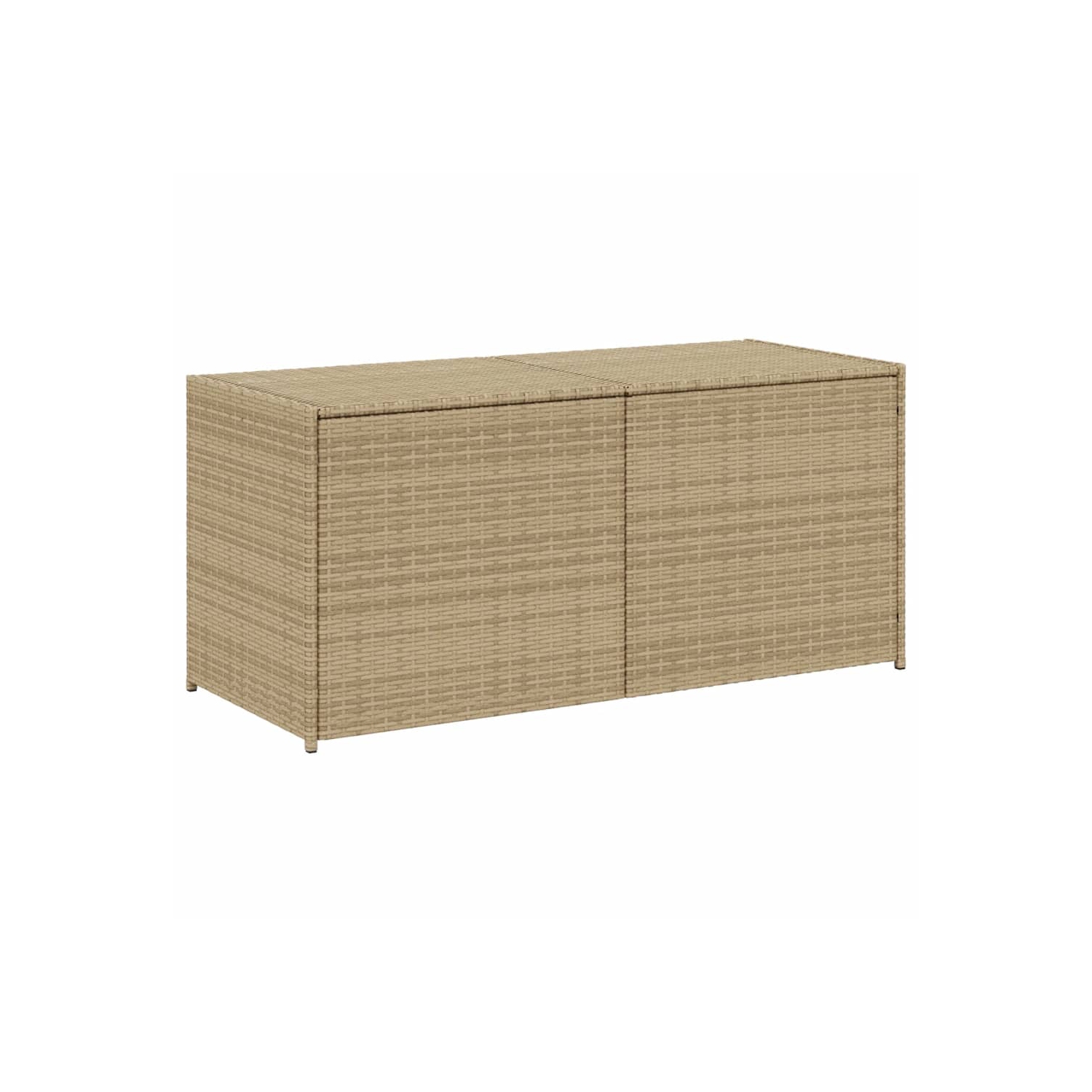 vidaXL Garden Storage Box Mix Beige 283L Poly Rattan