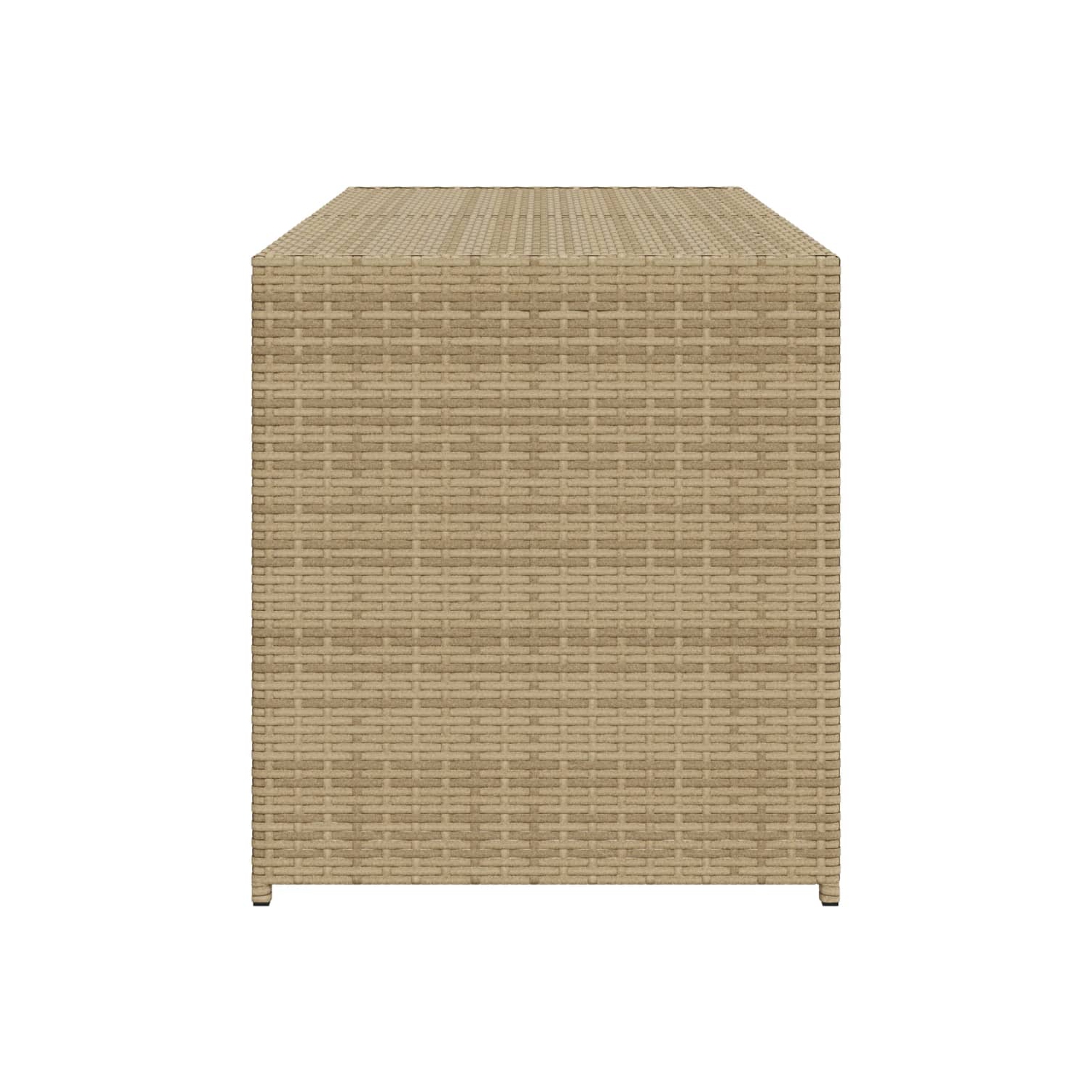 vidaXL Garden Storage Box Mix Beige 283L Poly Rattan
