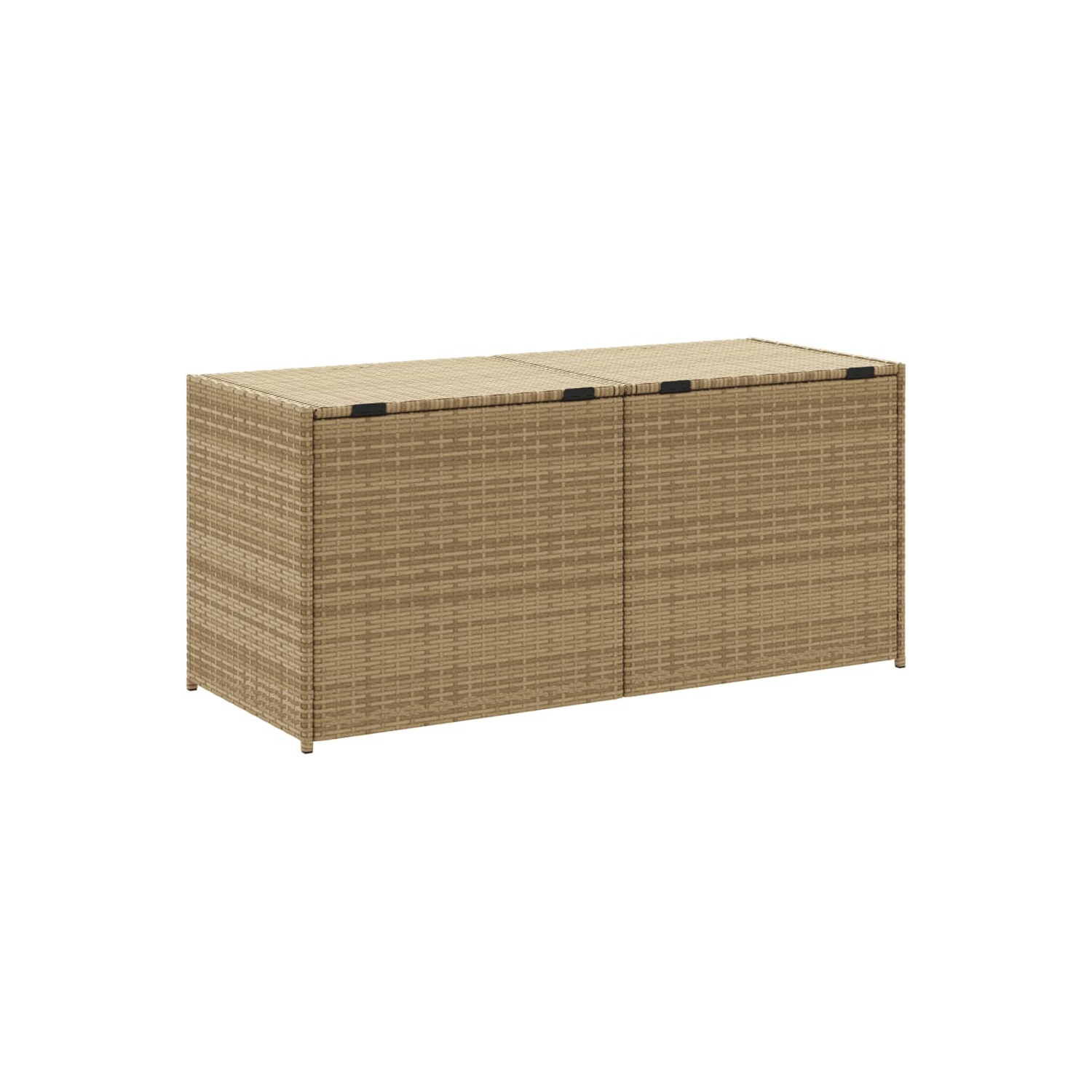vidaXL Garden Storage Box Mix Beige 283L Poly Rattan