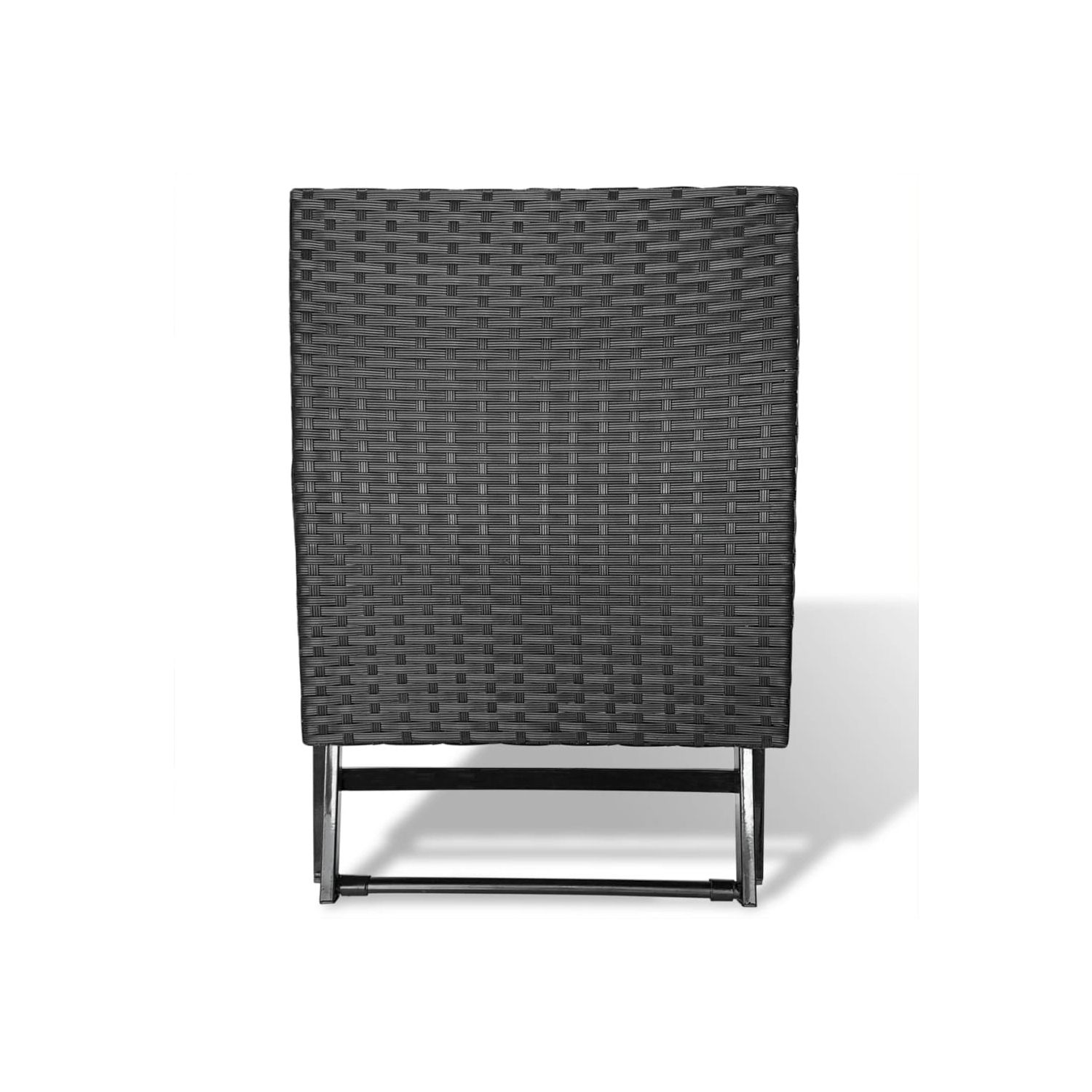 vidaXL Folding Stool Poly Rattan Black