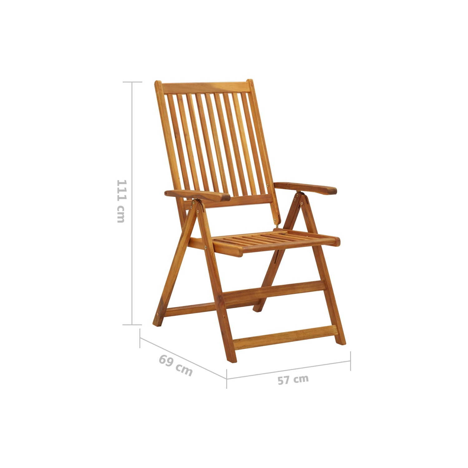 vidaXL Folding Garden Chairs with Cushions 8 pcs Solid Acacia Wood
