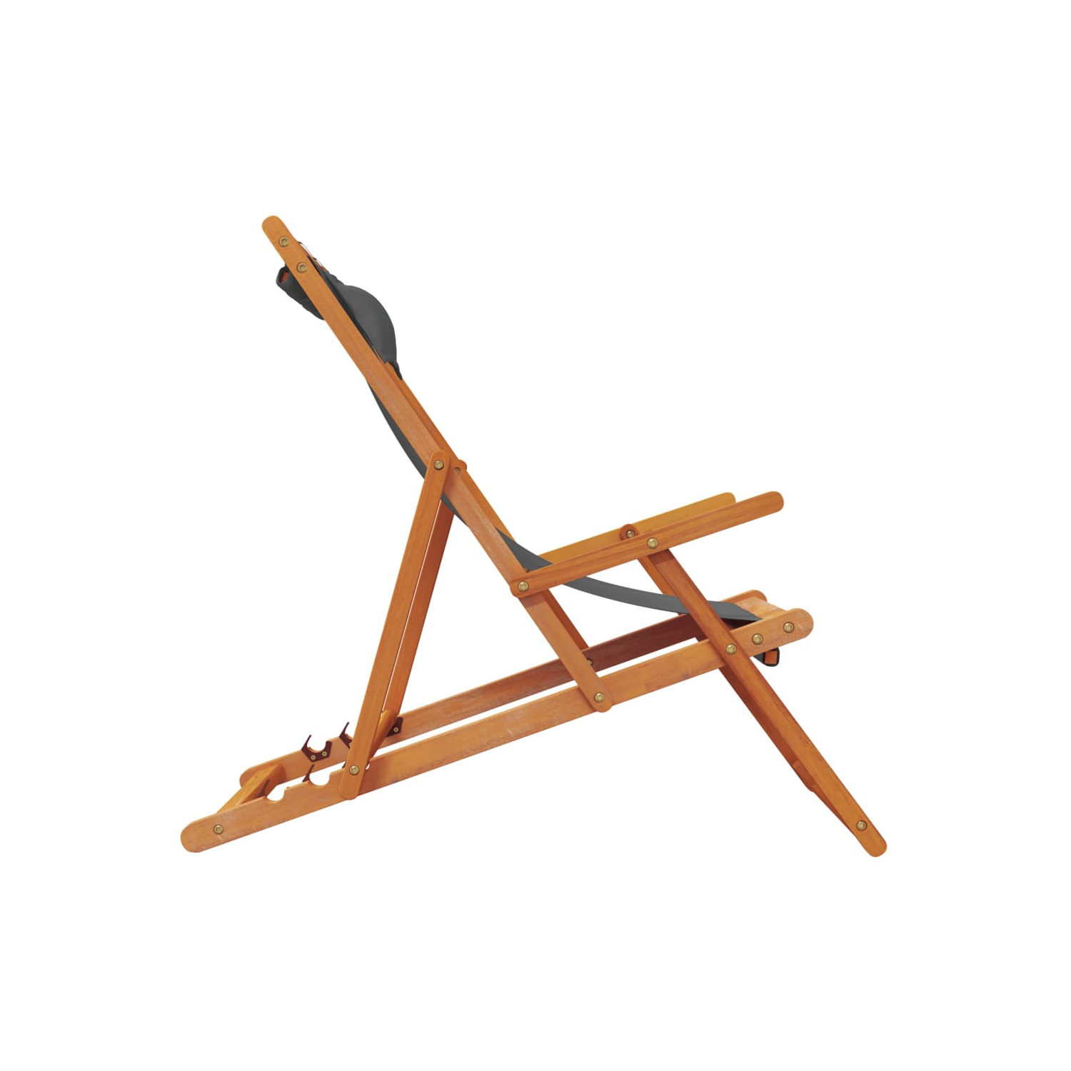 Chaises de plage pliables 2 pièces en tissu gris