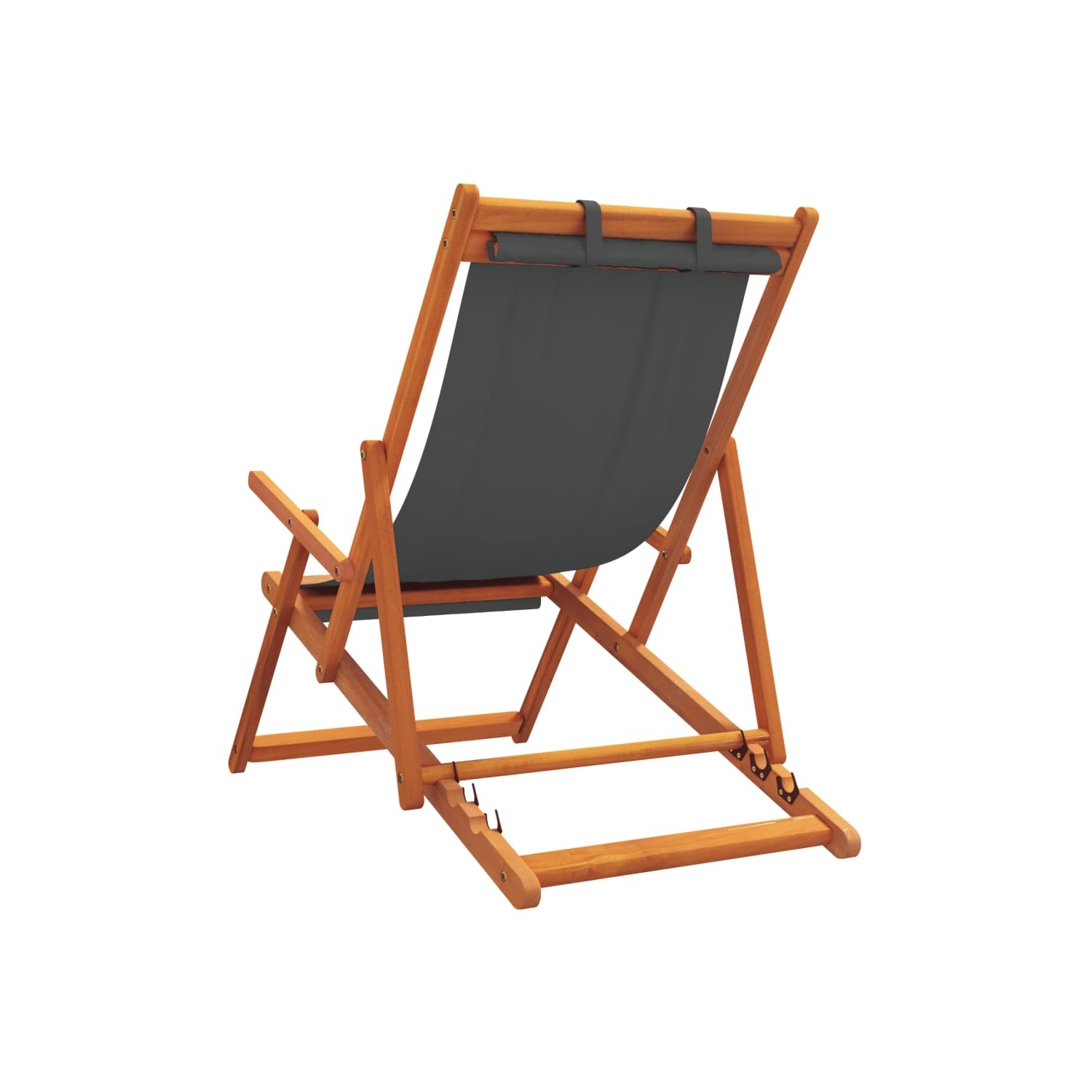 Chaises de plage pliables 2 pièces en tissu gris