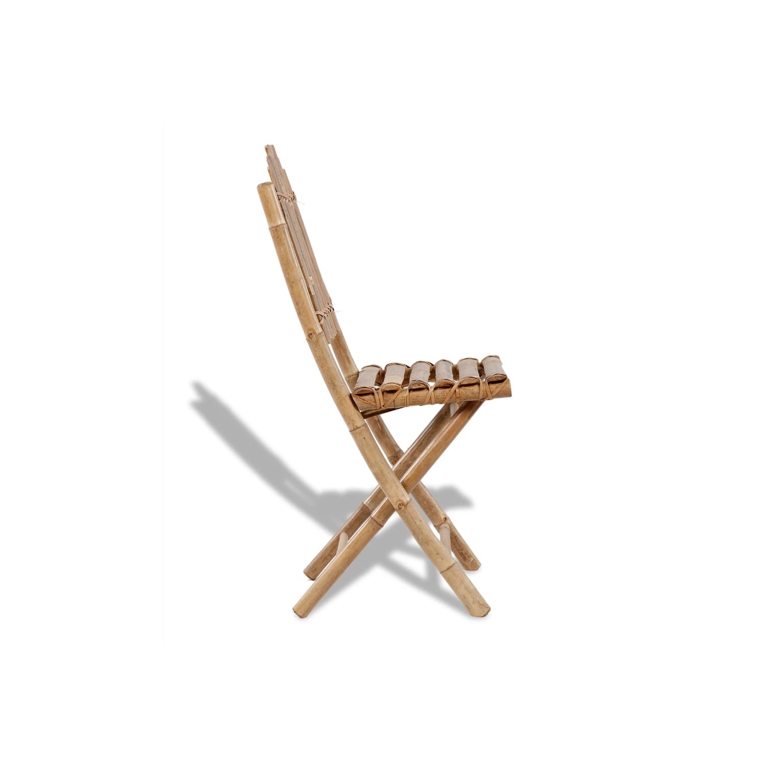 vidaXL Foldable Outdoor Chairs Bamboo 4 pcs