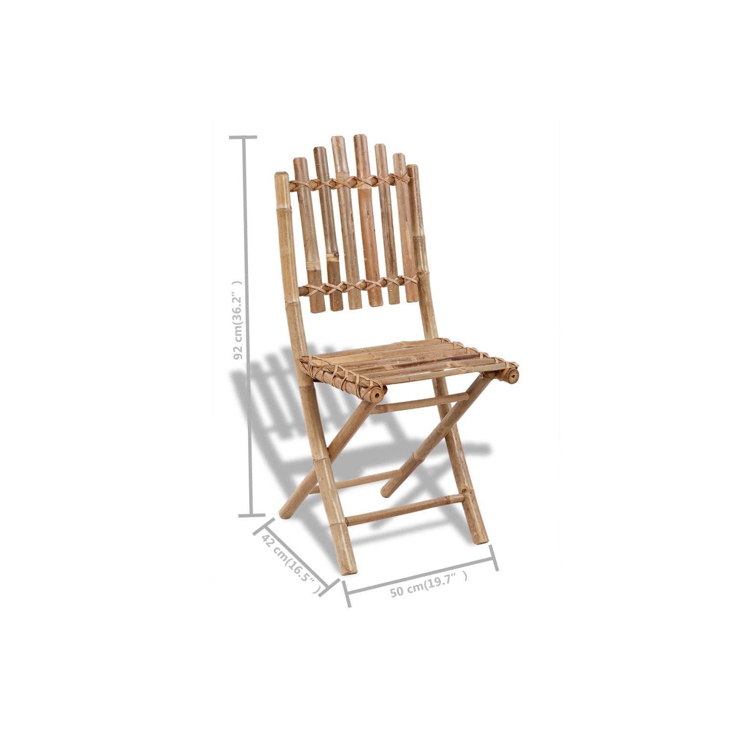 vidaXL Foldable Outdoor Chairs Bamboo 4 pcs